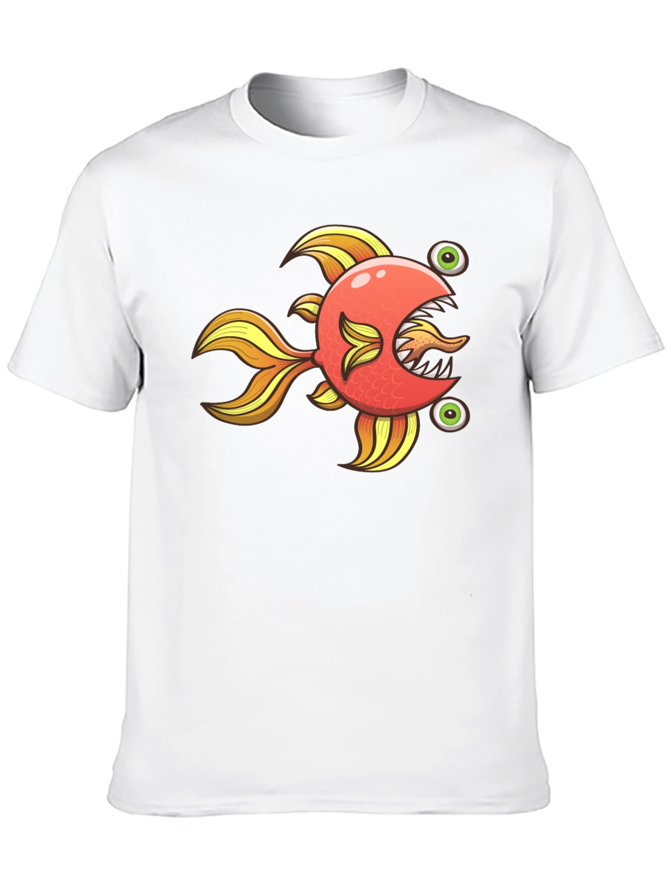Funny Fish Graphic Tee - Soft Black Cotton Shirt