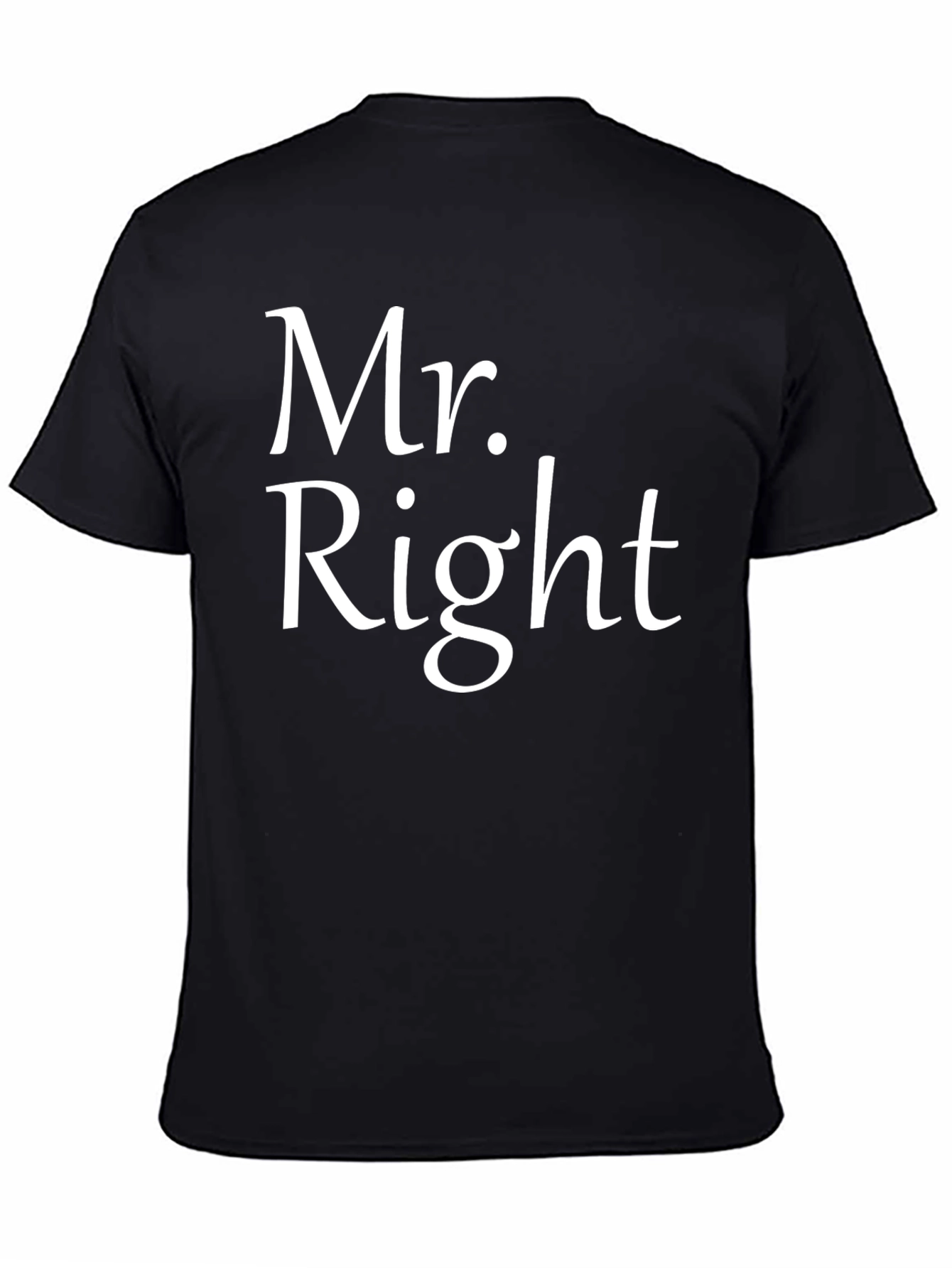 Mr. Right Mens Black Graphic Tee