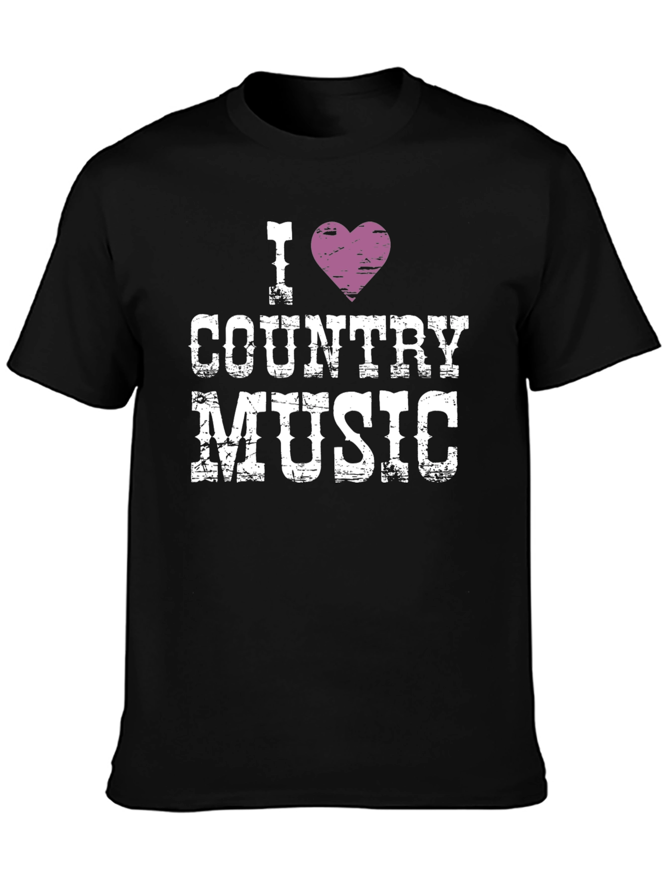 I Heart Country Music T-Shirt - Black