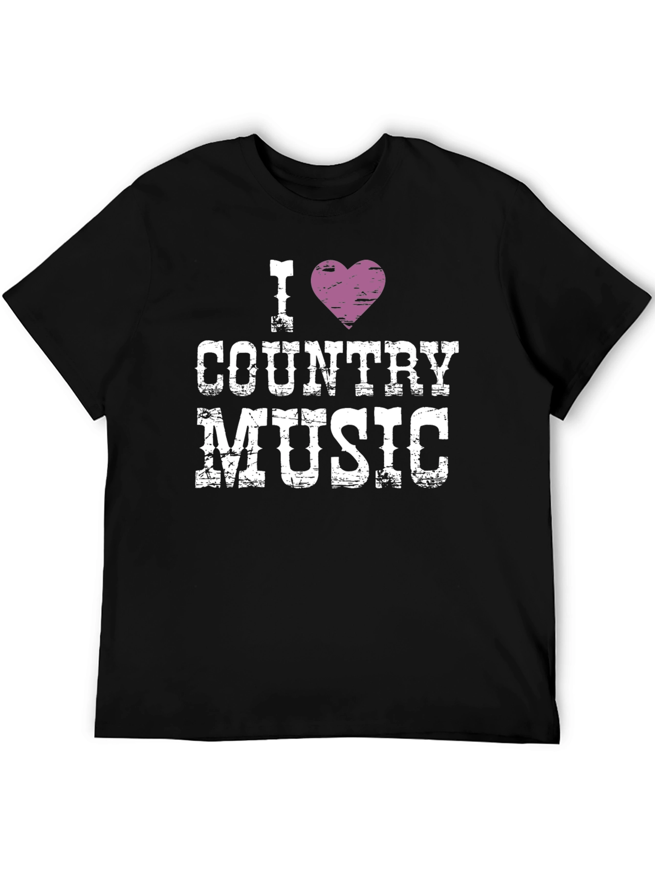 I Heart Country Music T-Shirt - Black
