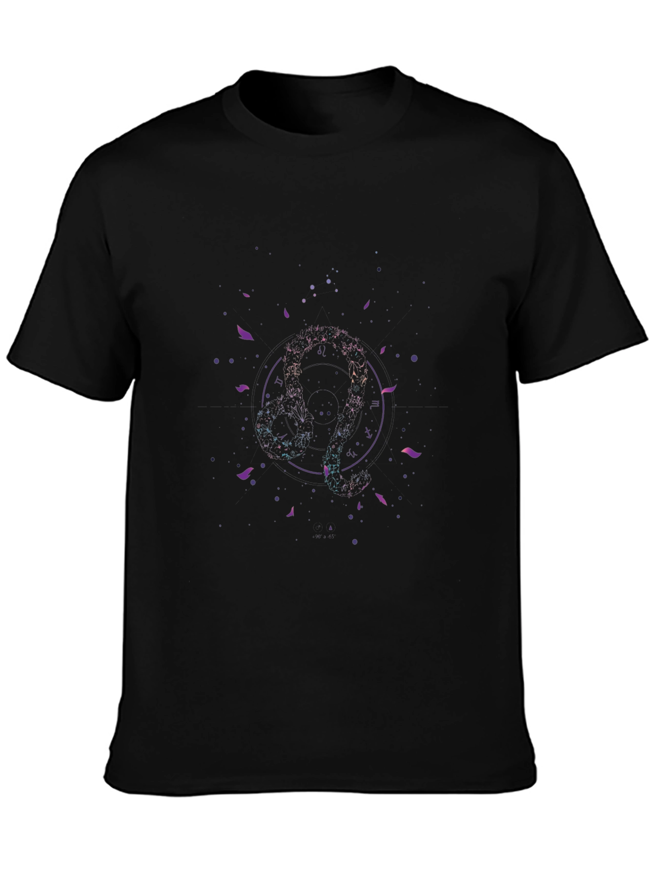 Abstract Circle Graphic Tee - Black