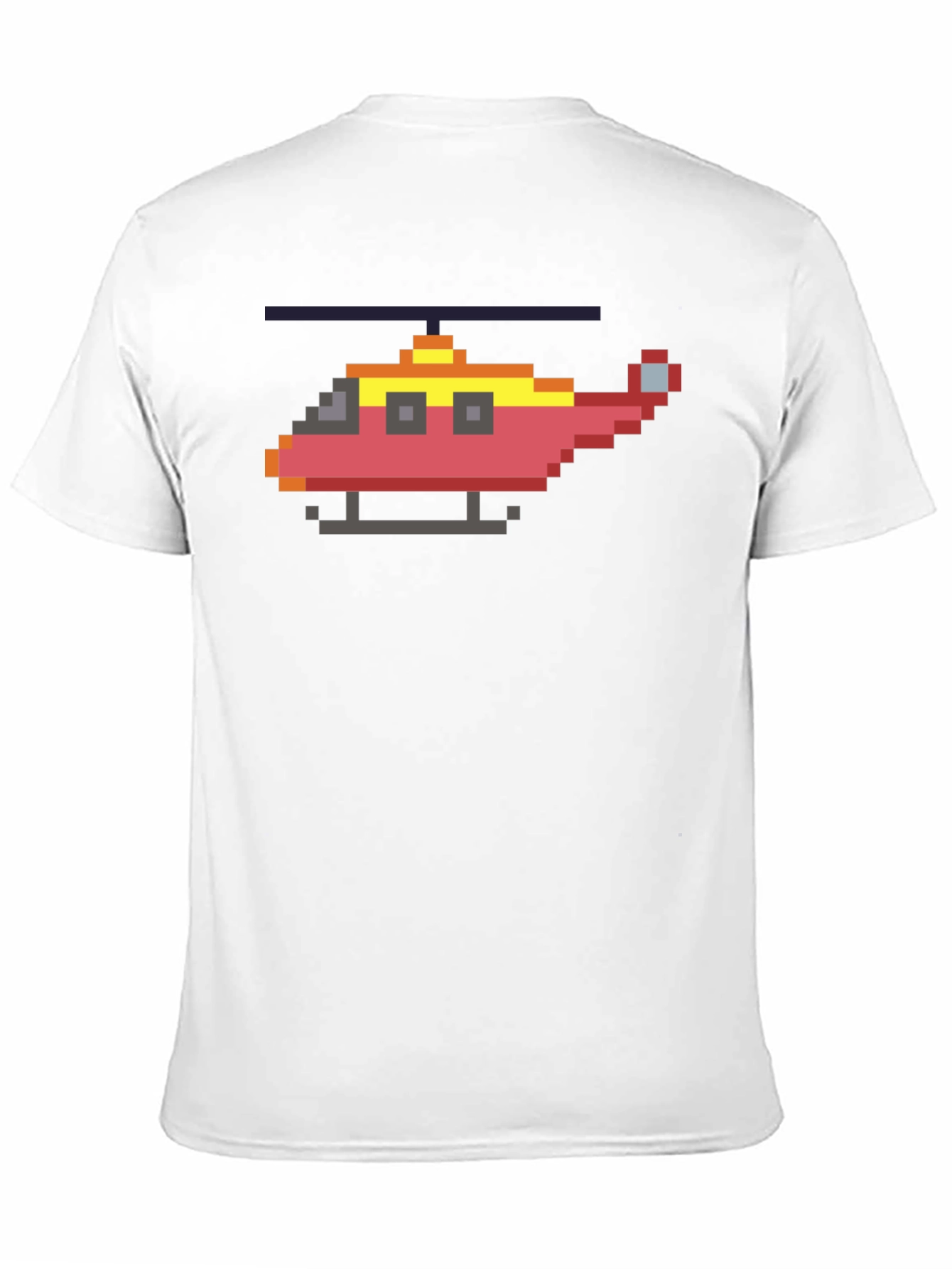 Pixel Helicopter Graphic Tee - Gamer Style Shirt