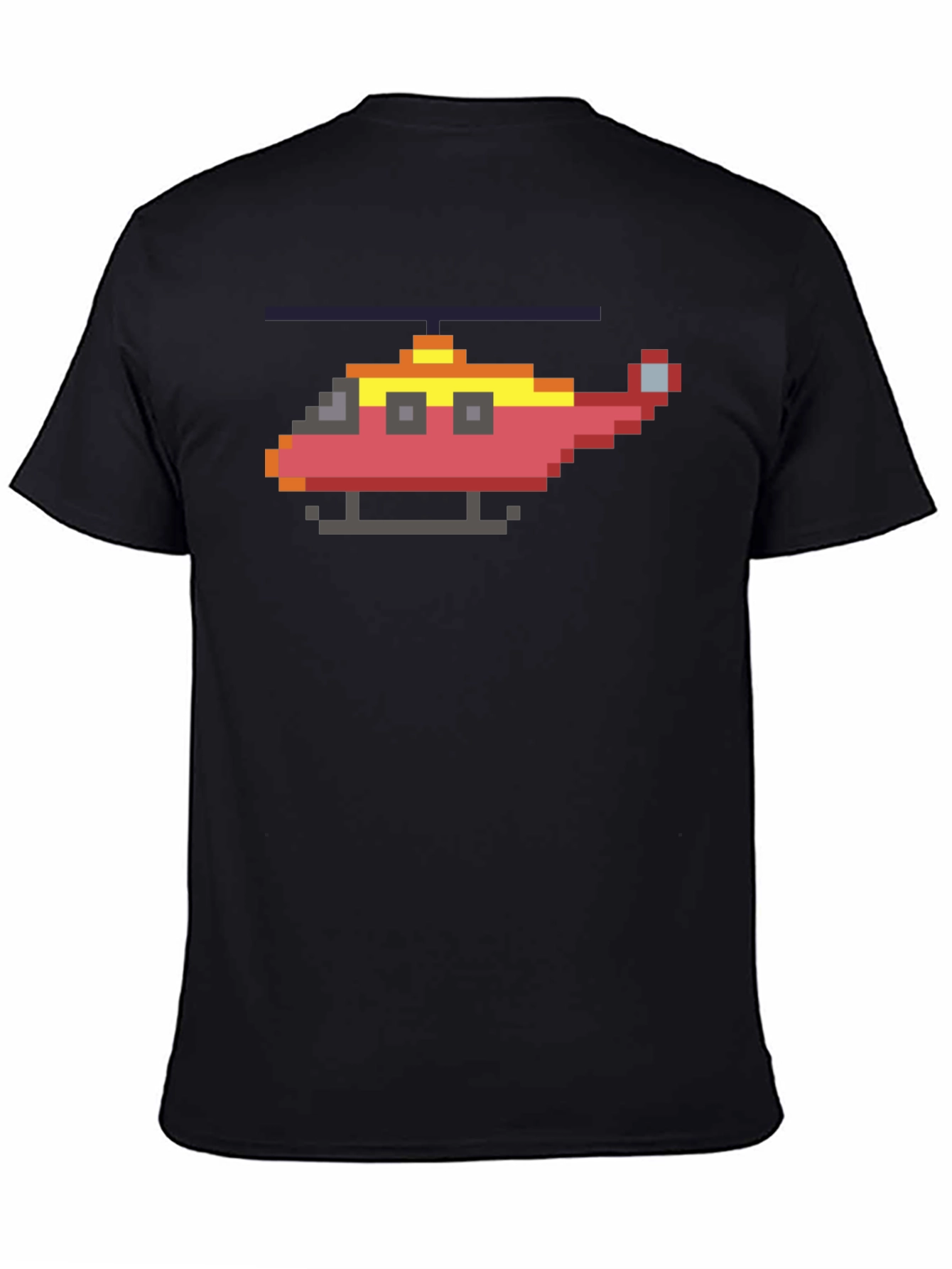 Pixel Helicopter Graphic Tee - Gamer Style Shirt