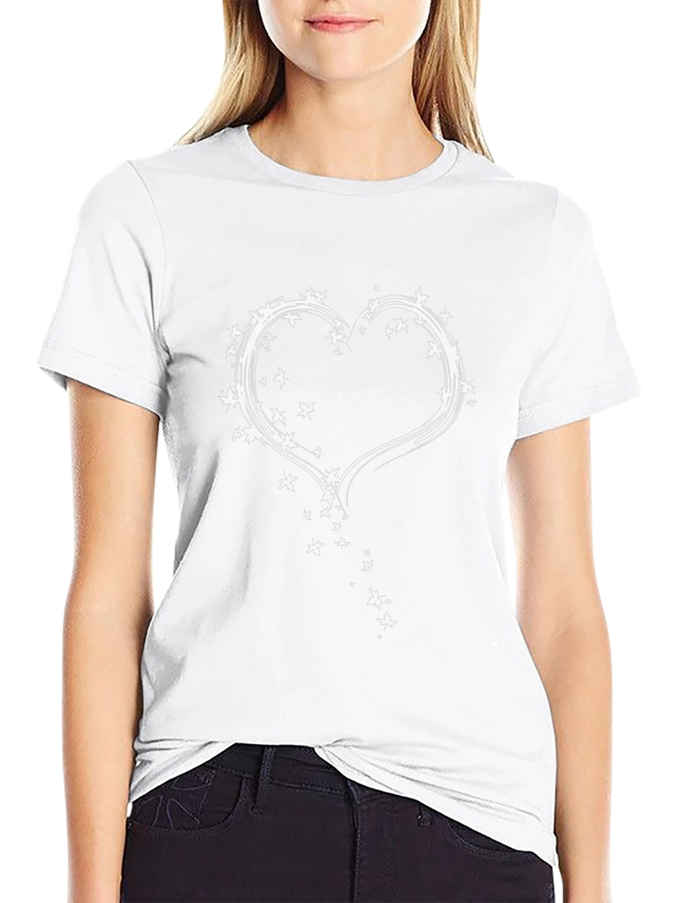 Heart Stars Graphic Tee - Modern Black T-Shirt