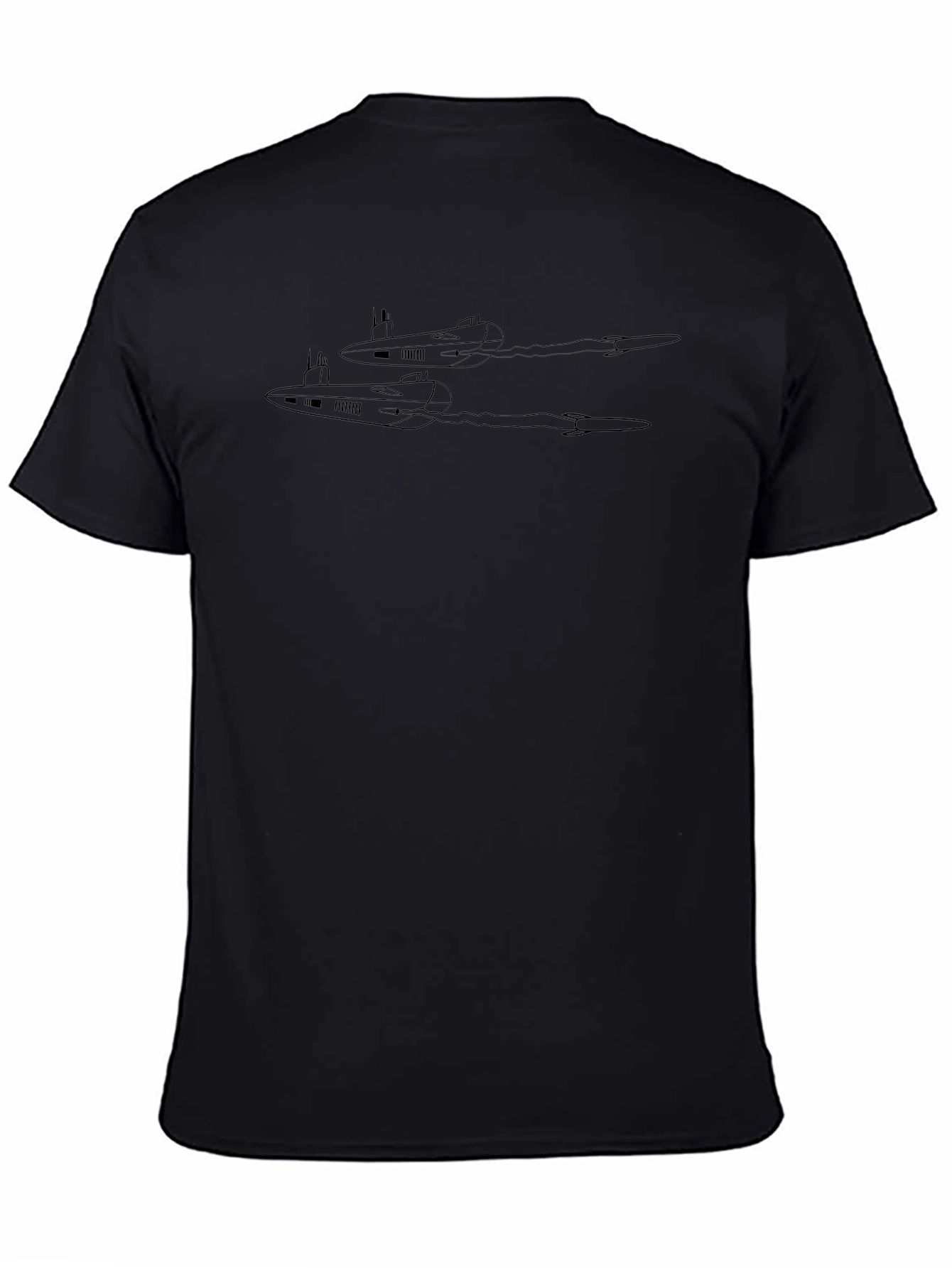 Rocket Submarine Graphic T-Shirt - Black