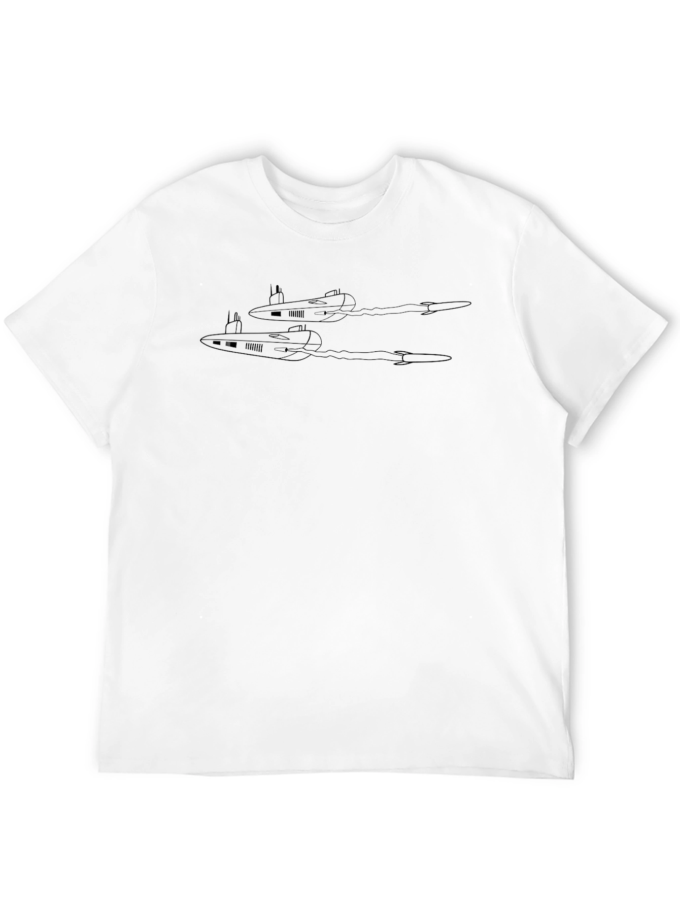 Rocket Submarine Graphic T-Shirt - Black