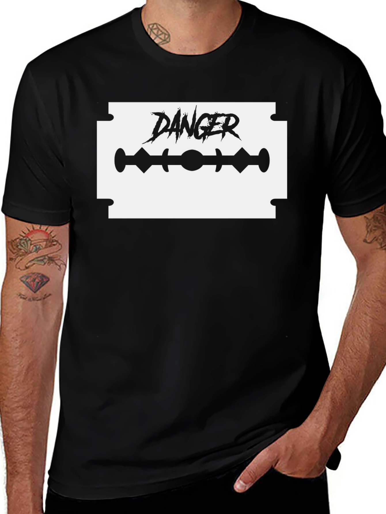 Danger Razor Blade Graphic T-Shirt