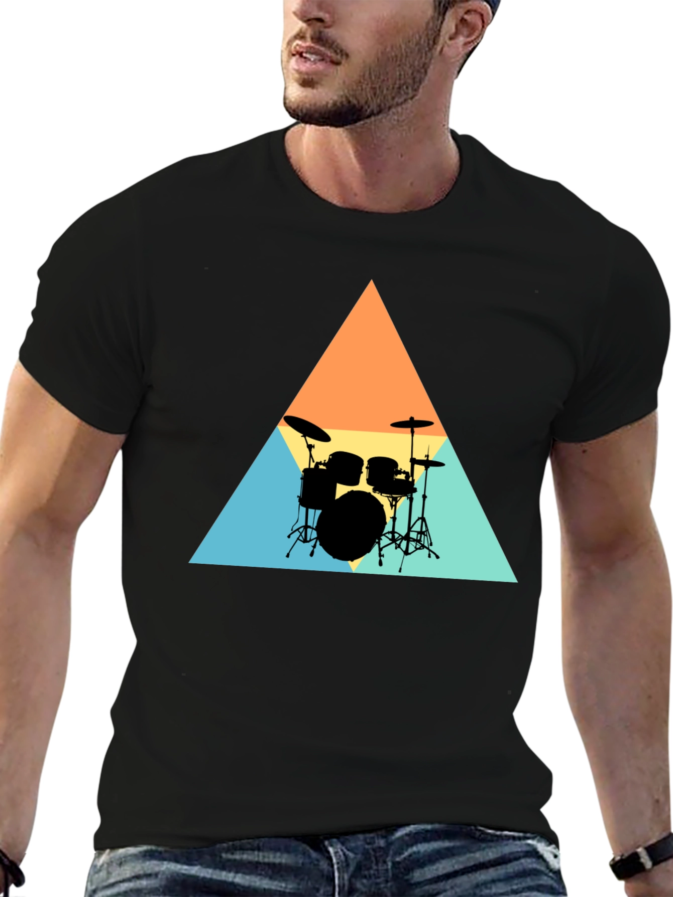 Retro Drum Set Graphic Tee