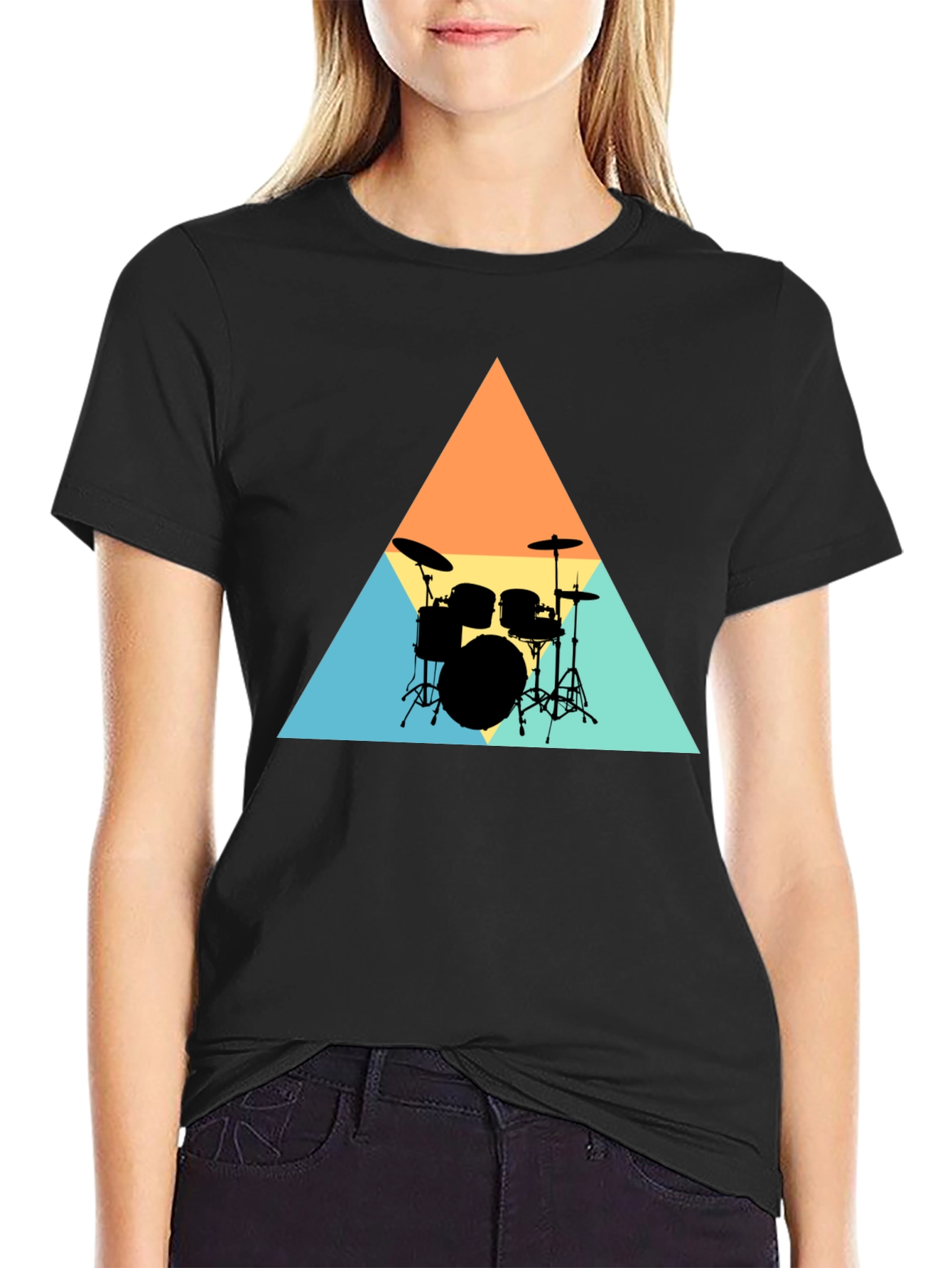 Retro Drum Set Graphic Tee
