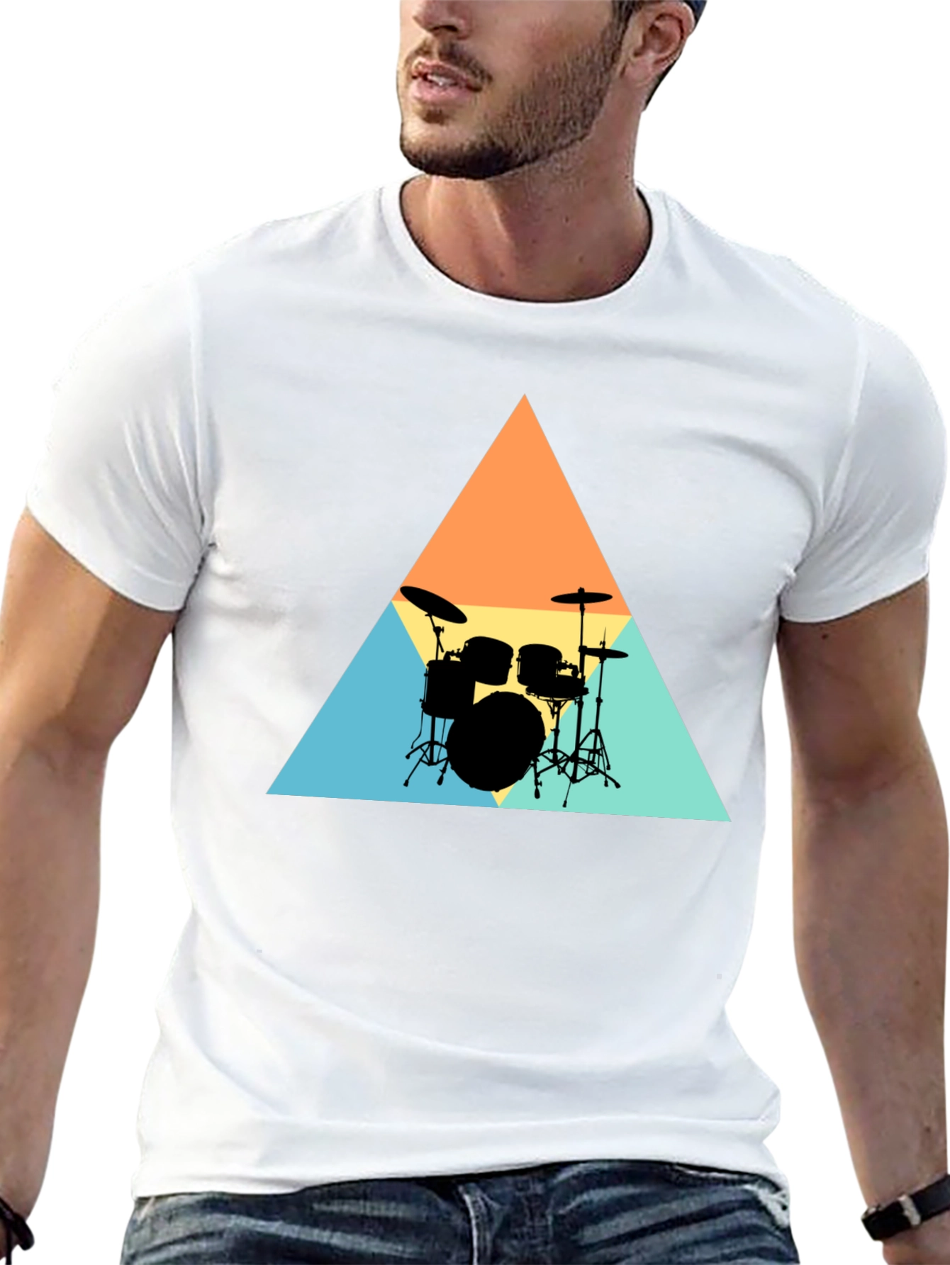 Retro Drum Set Graphic Tee