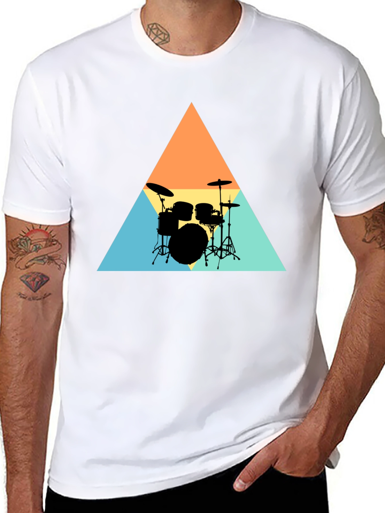 Retro Drum Set Graphic Tee