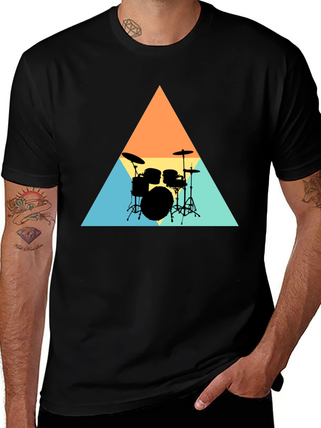 Retro Drum Set Graphic Tee