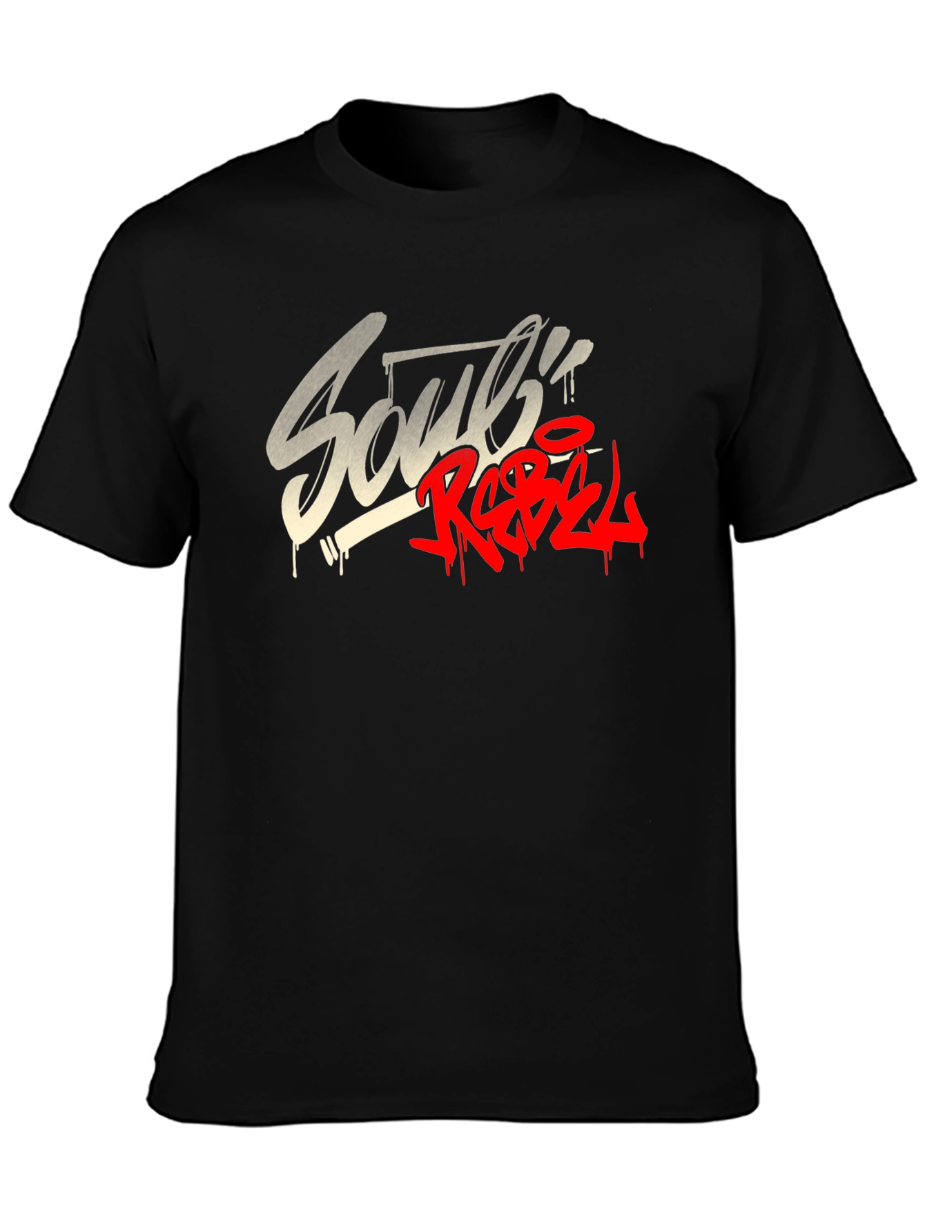 Souls Rebel Black Graphic T-Shirt