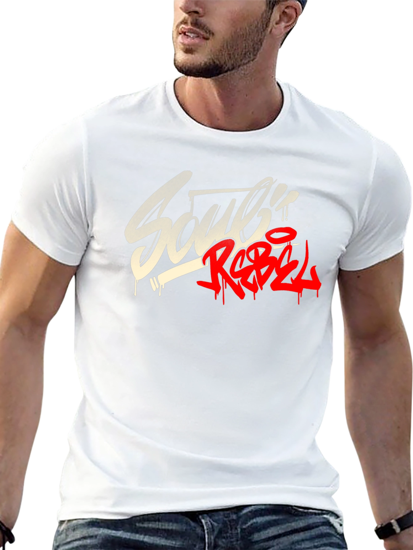 Souls Rebel Black Graphic T-Shirt