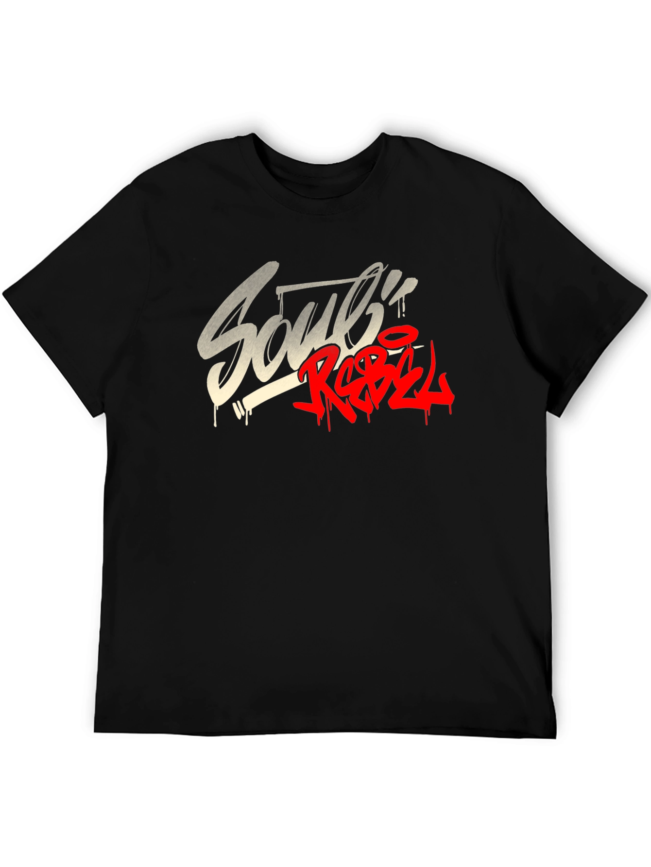 Souls Rebel Black Graphic T-Shirt