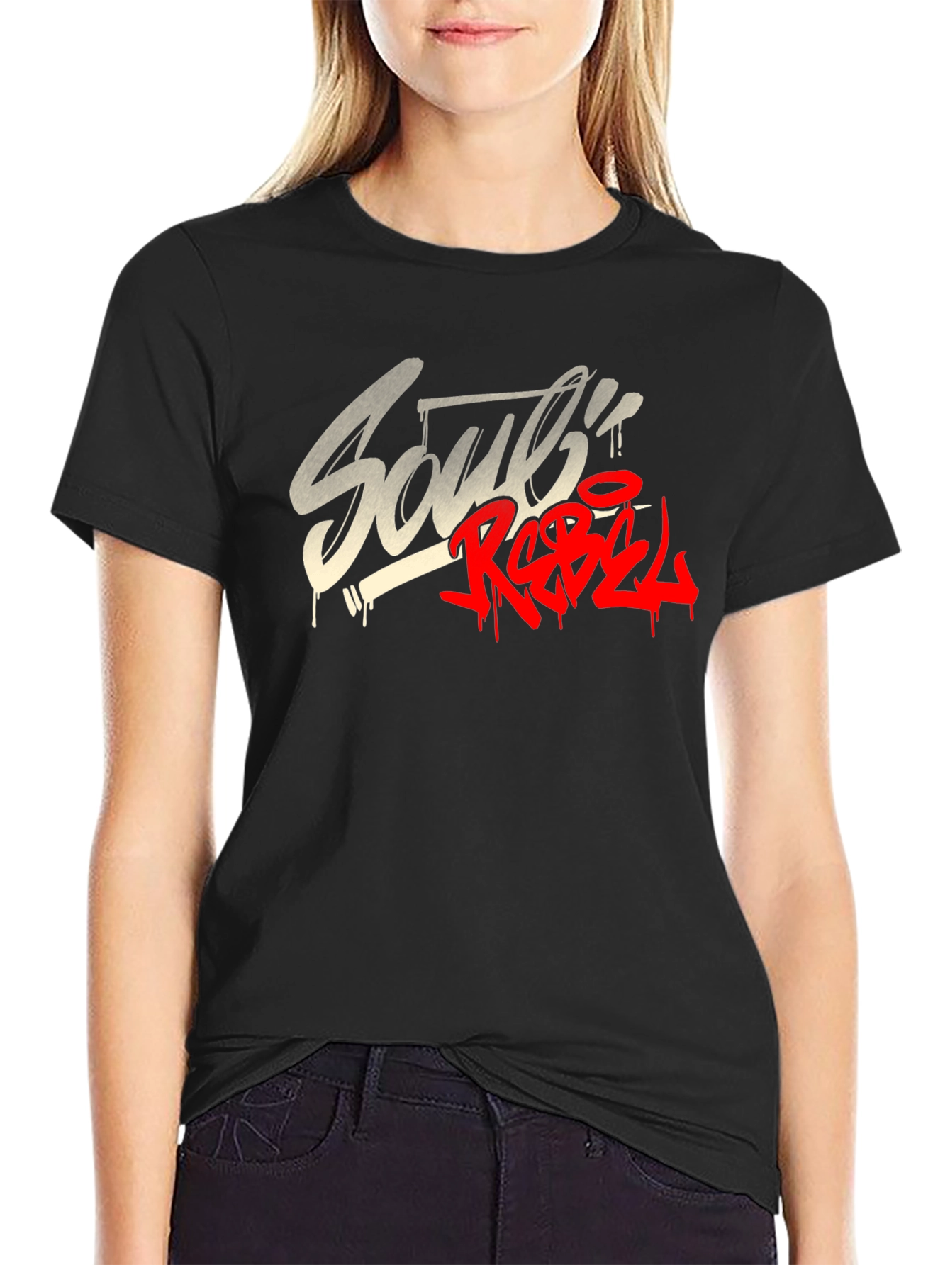 Souls Rebel Black Graphic T-Shirt