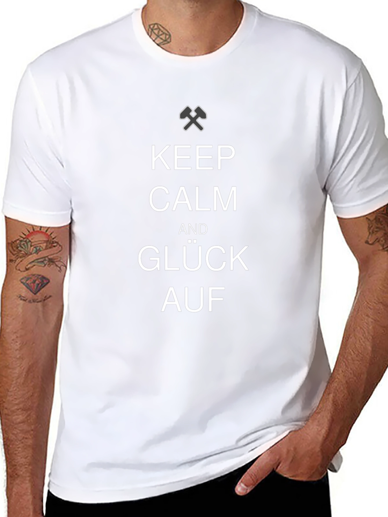 Keep Calm Glück Auf T-Shirt - Mining Symbol Tee