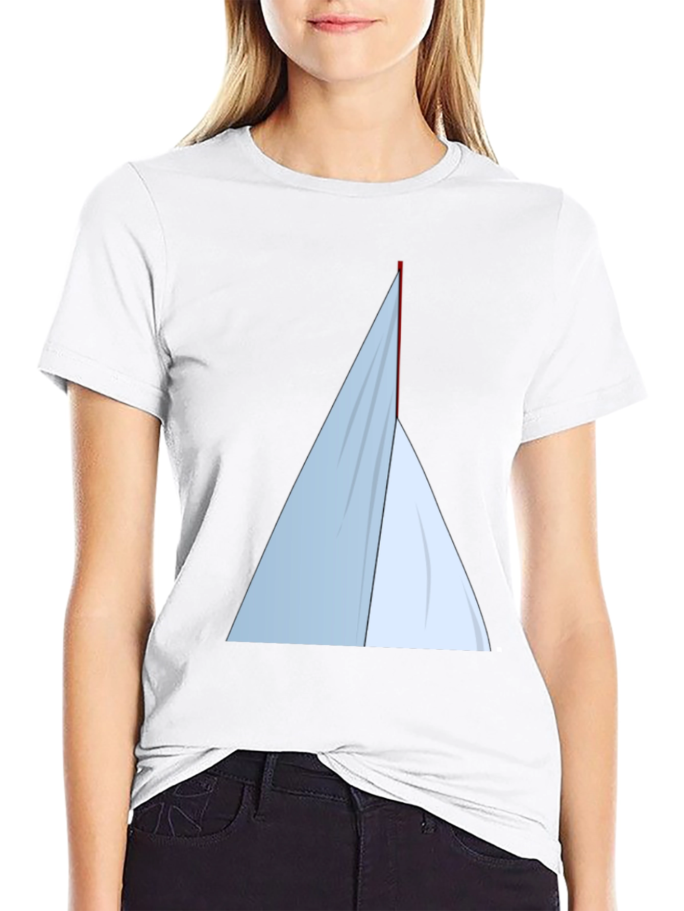 Minimalist Sailboat Graphic Tee - Black