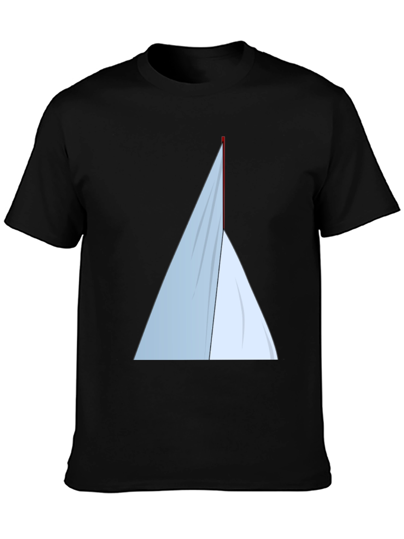 Minimalist Sailboat Graphic Tee - Black