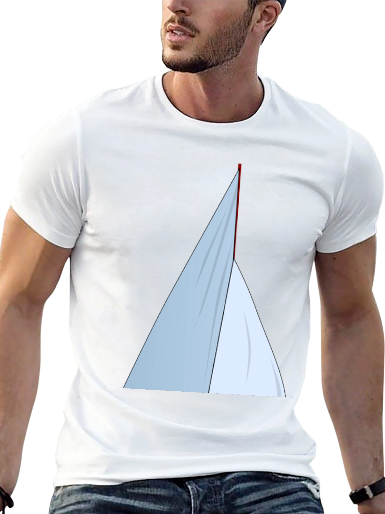 Minimalist Sailboat Graphic Tee - Black