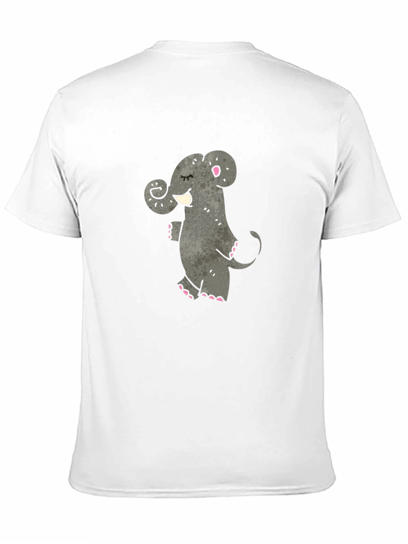 Cartoon Elephant Graphic T-Shirt - Black
