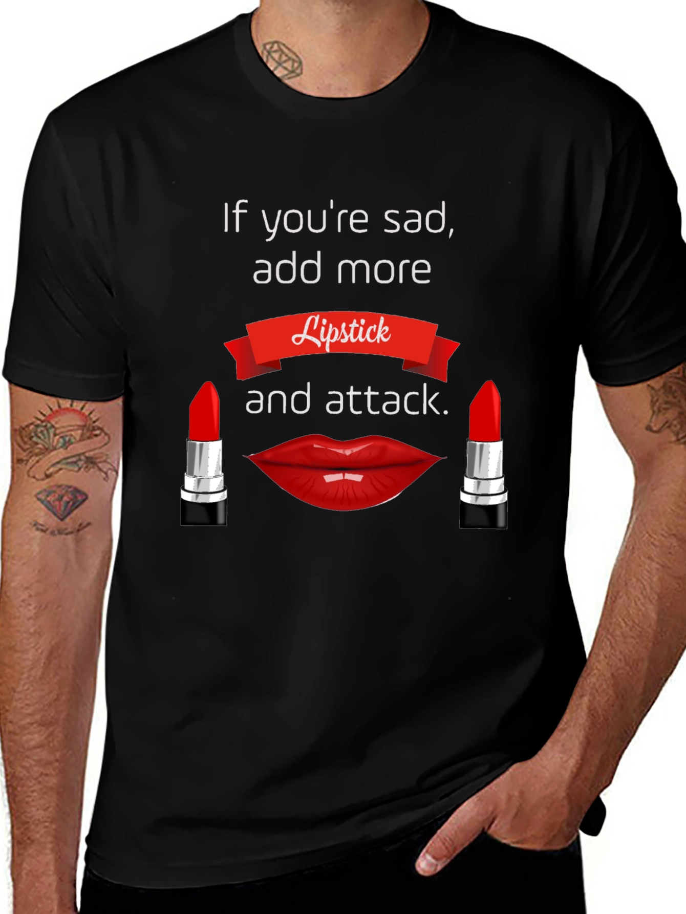 Lipstick Attack T-Shirt - Bold Graphic Tee