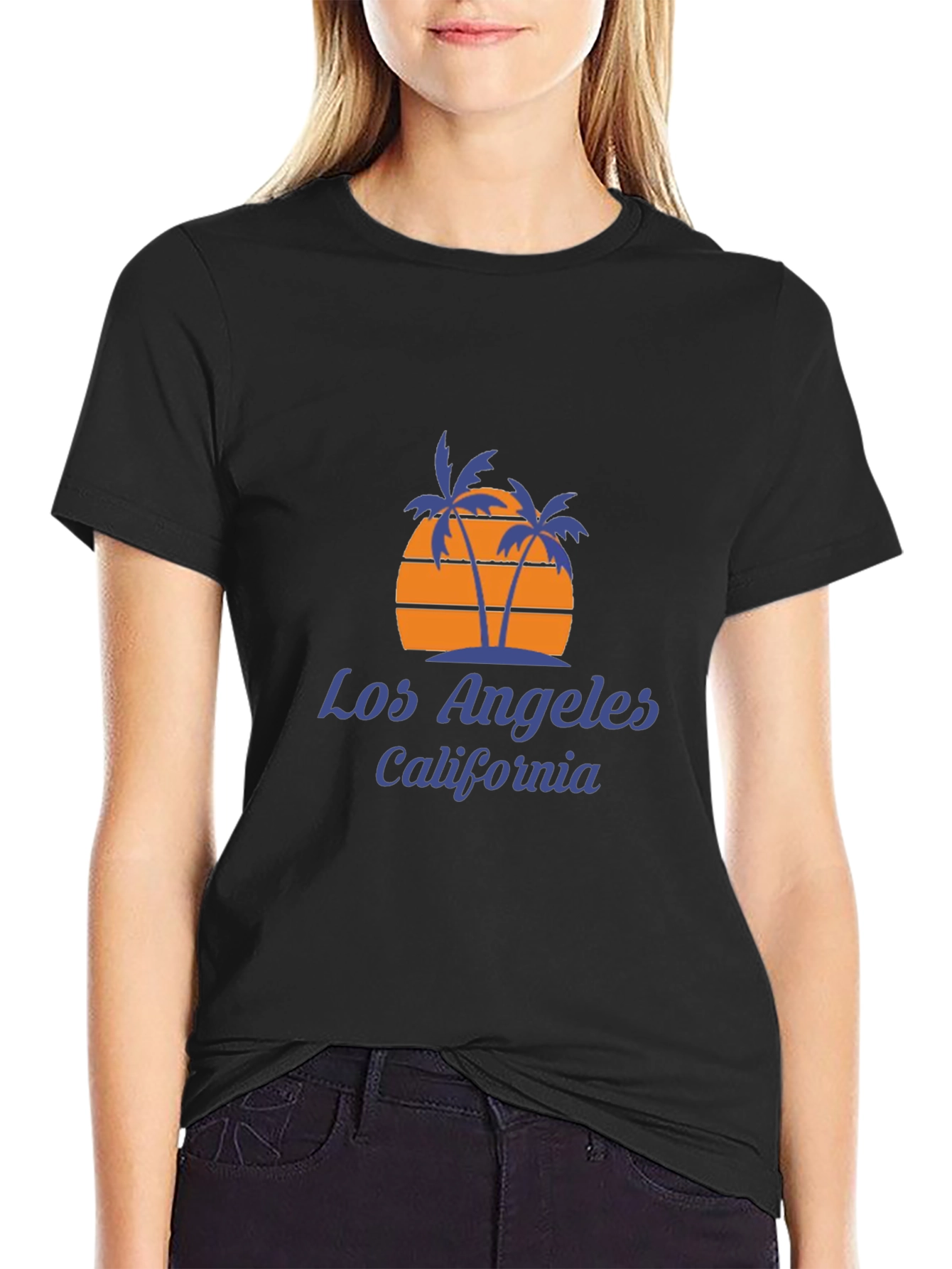 Los Angeles California Palm Tree Sunset Graphic Tee