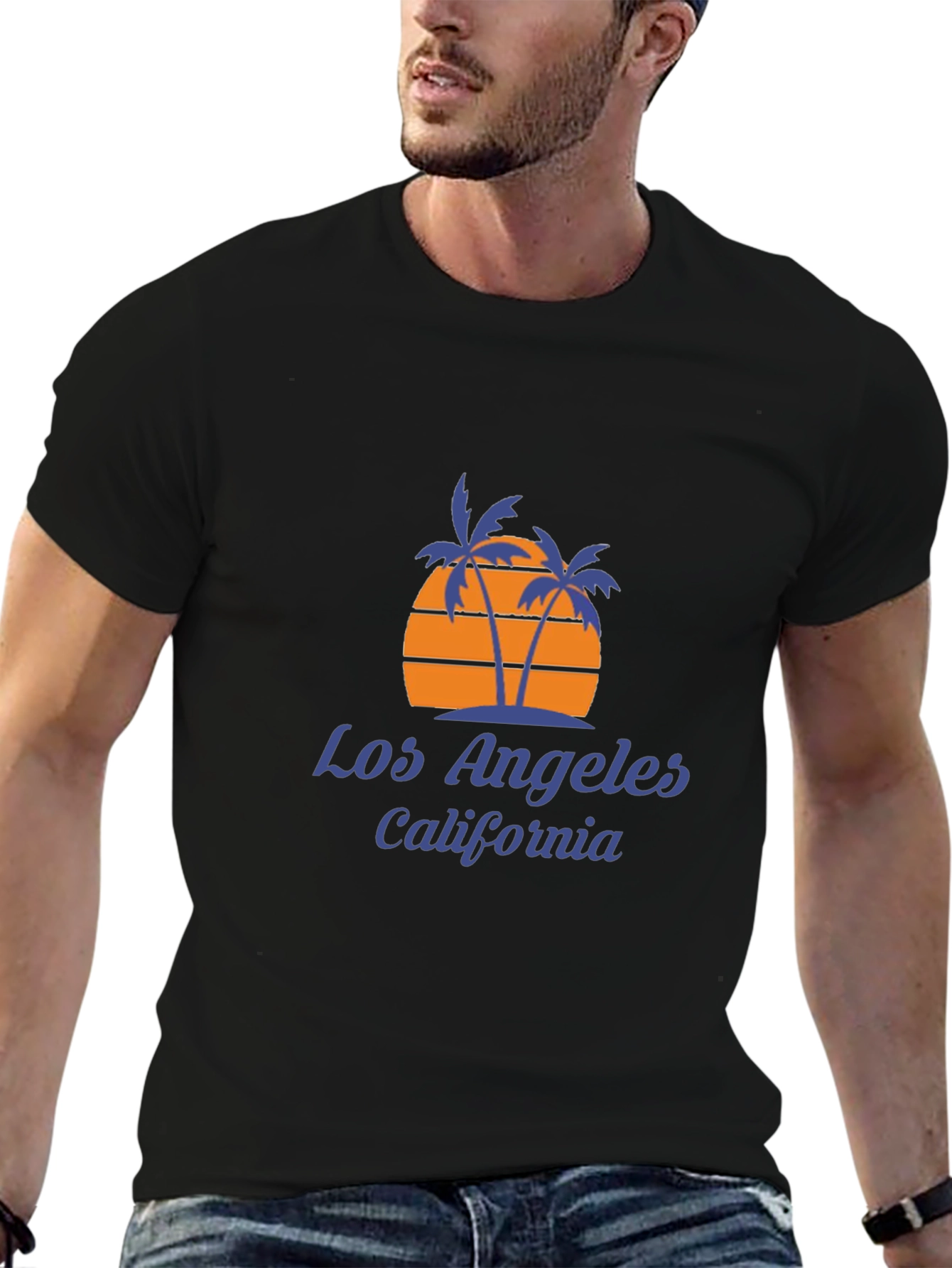 Los Angeles California Palm Tree Sunset Graphic Tee