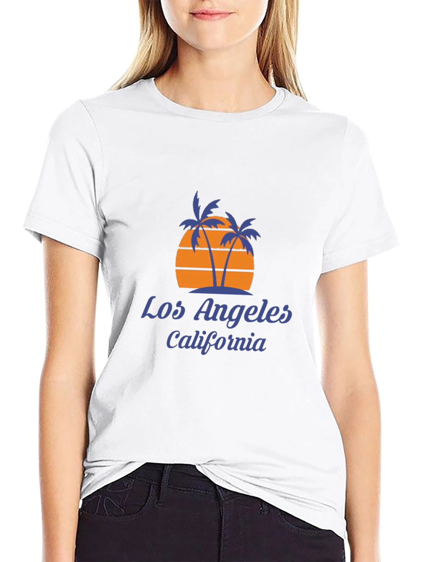 Los Angeles California Palm Tree Sunset Graphic Tee