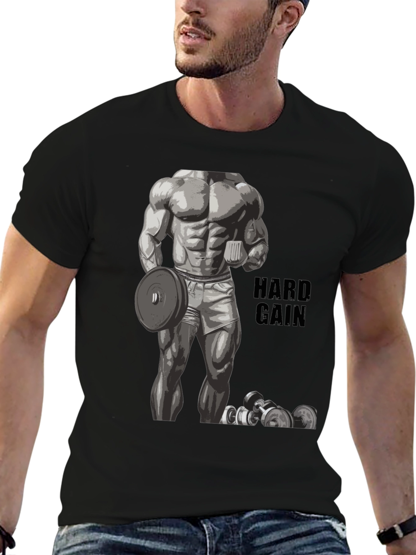 Hard Gain Bodybuilding Graphic T-Shirt