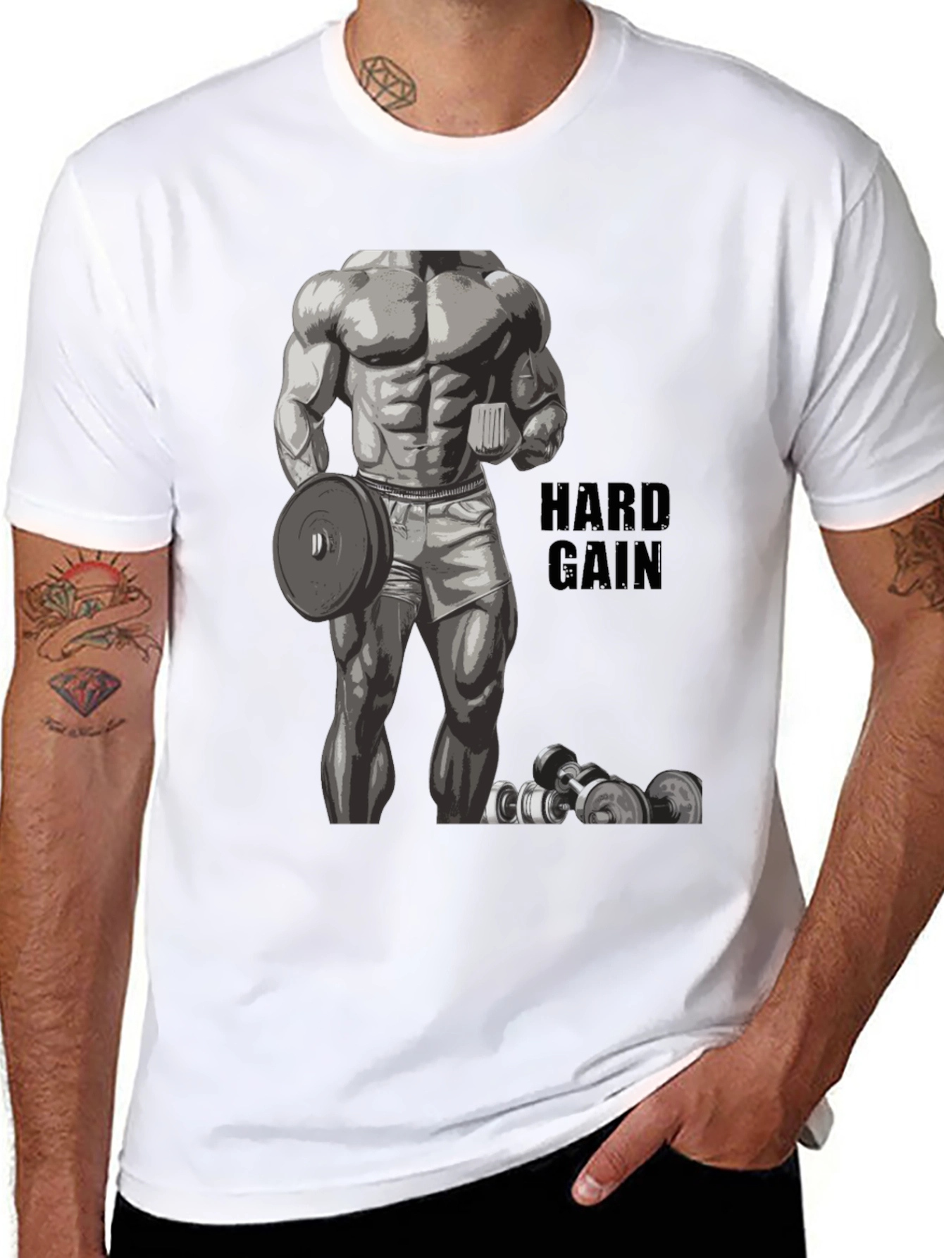 Hard Gain Bodybuilding Graphic T-Shirt