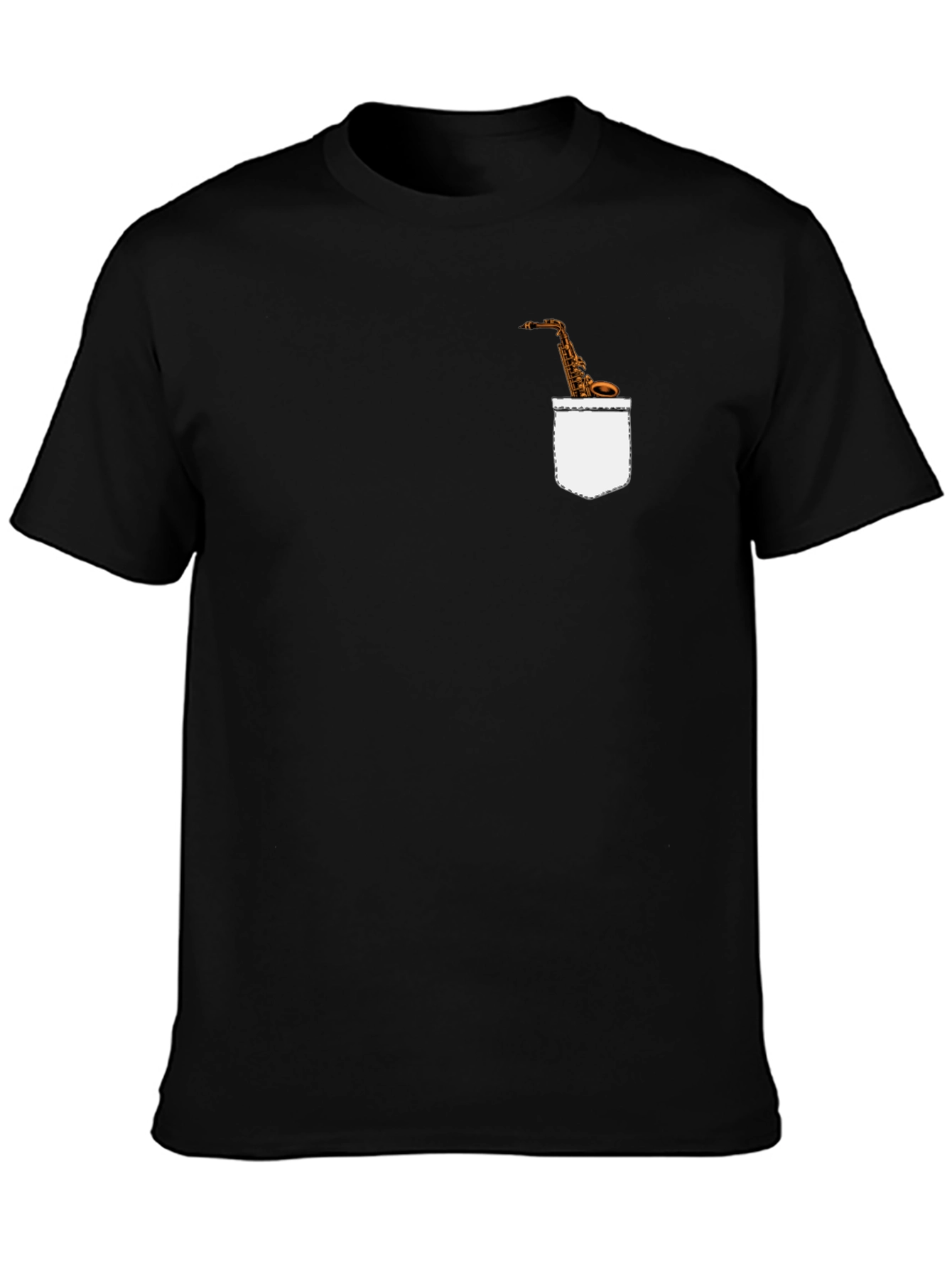Saxophone Pocket Graphic T-Shirt