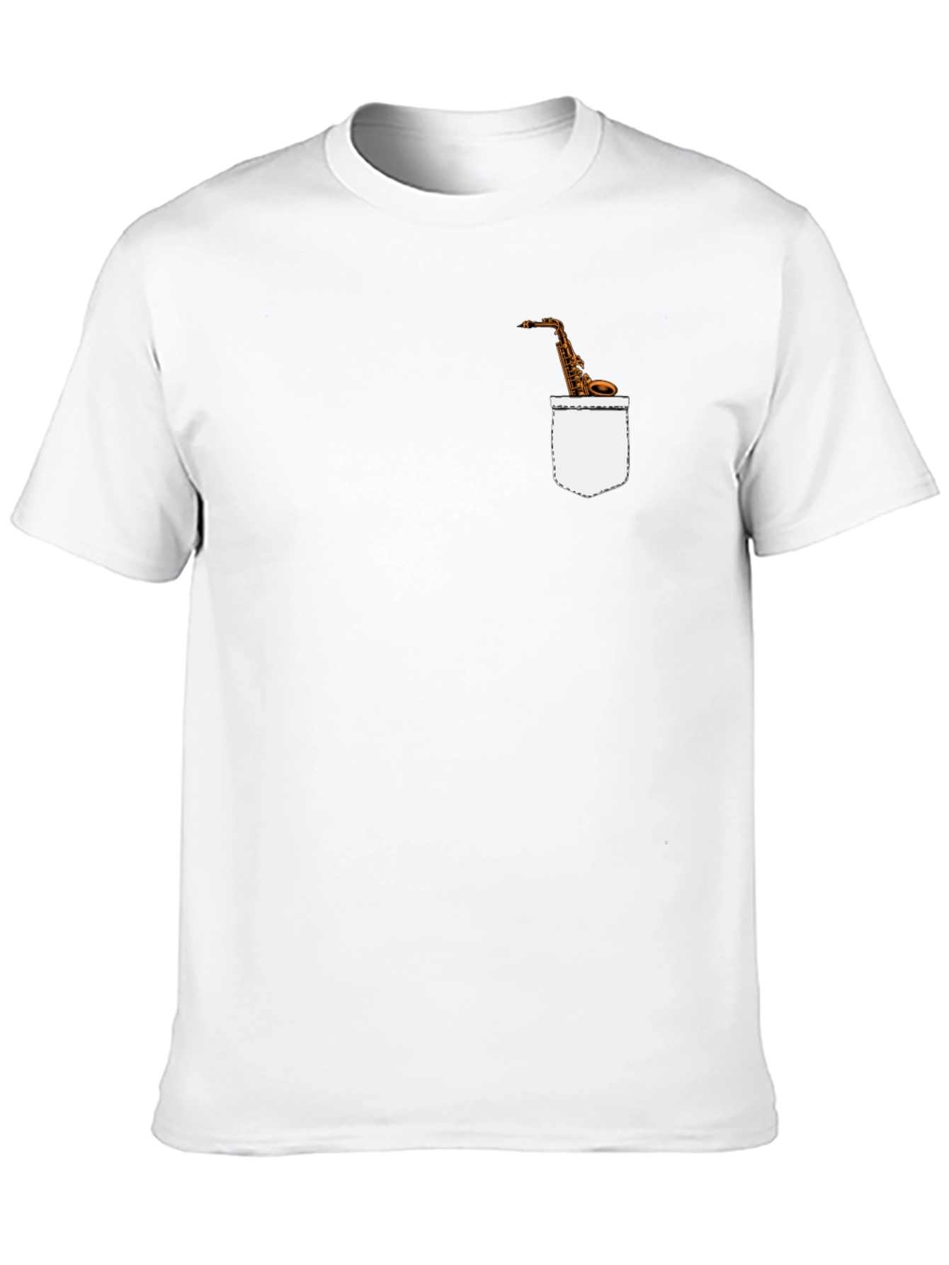 Saxophone Pocket Graphic T-Shirt
