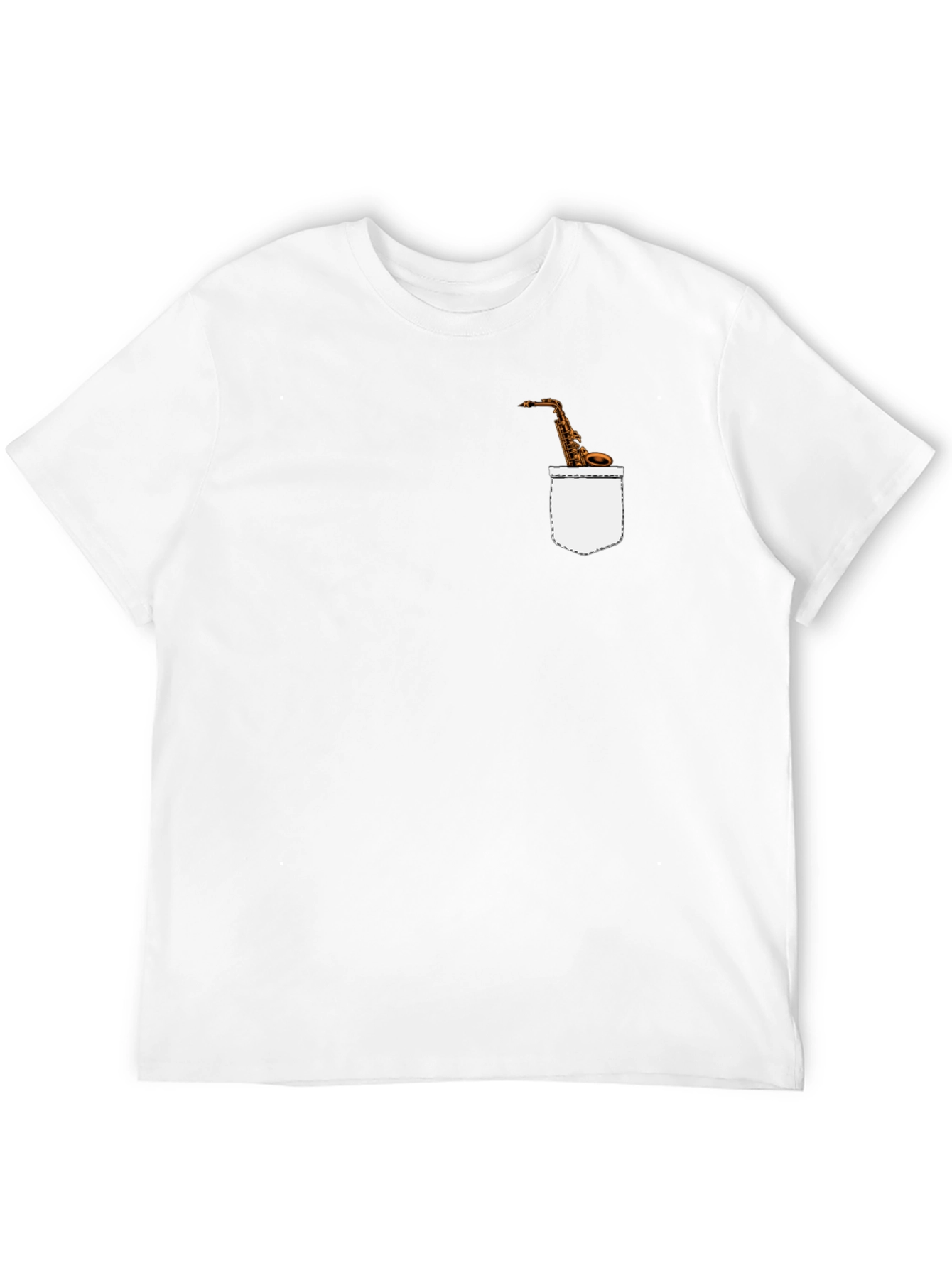 Saxophone Pocket Graphic T-Shirt