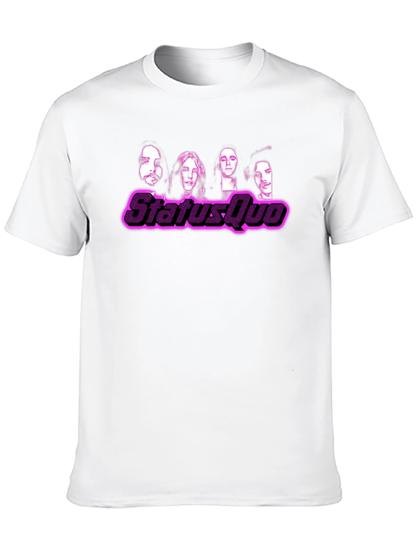 Status Quo Band Graphic Print Black T-Shirt