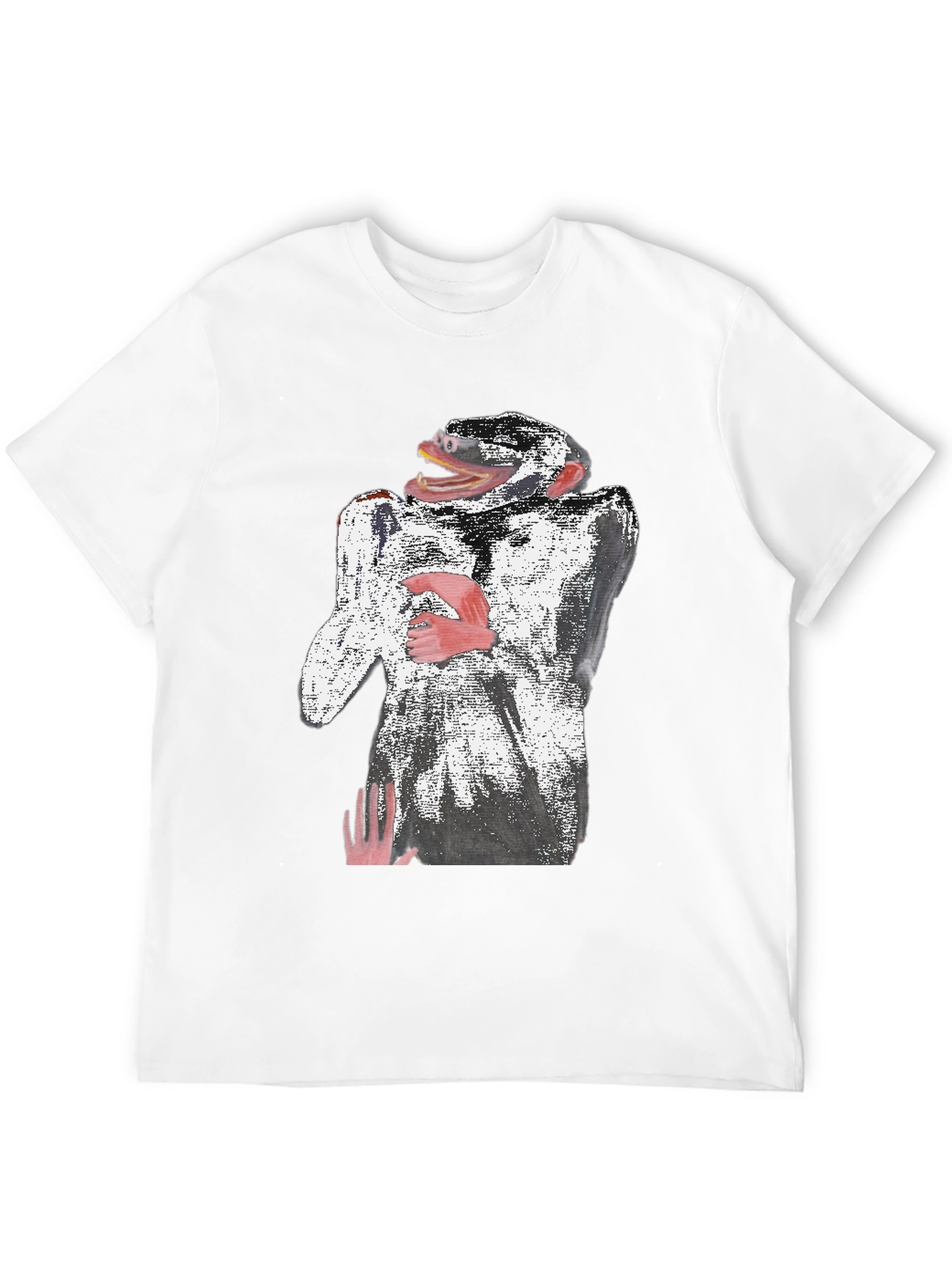 Abstract Monkey Graphic Tee - Black