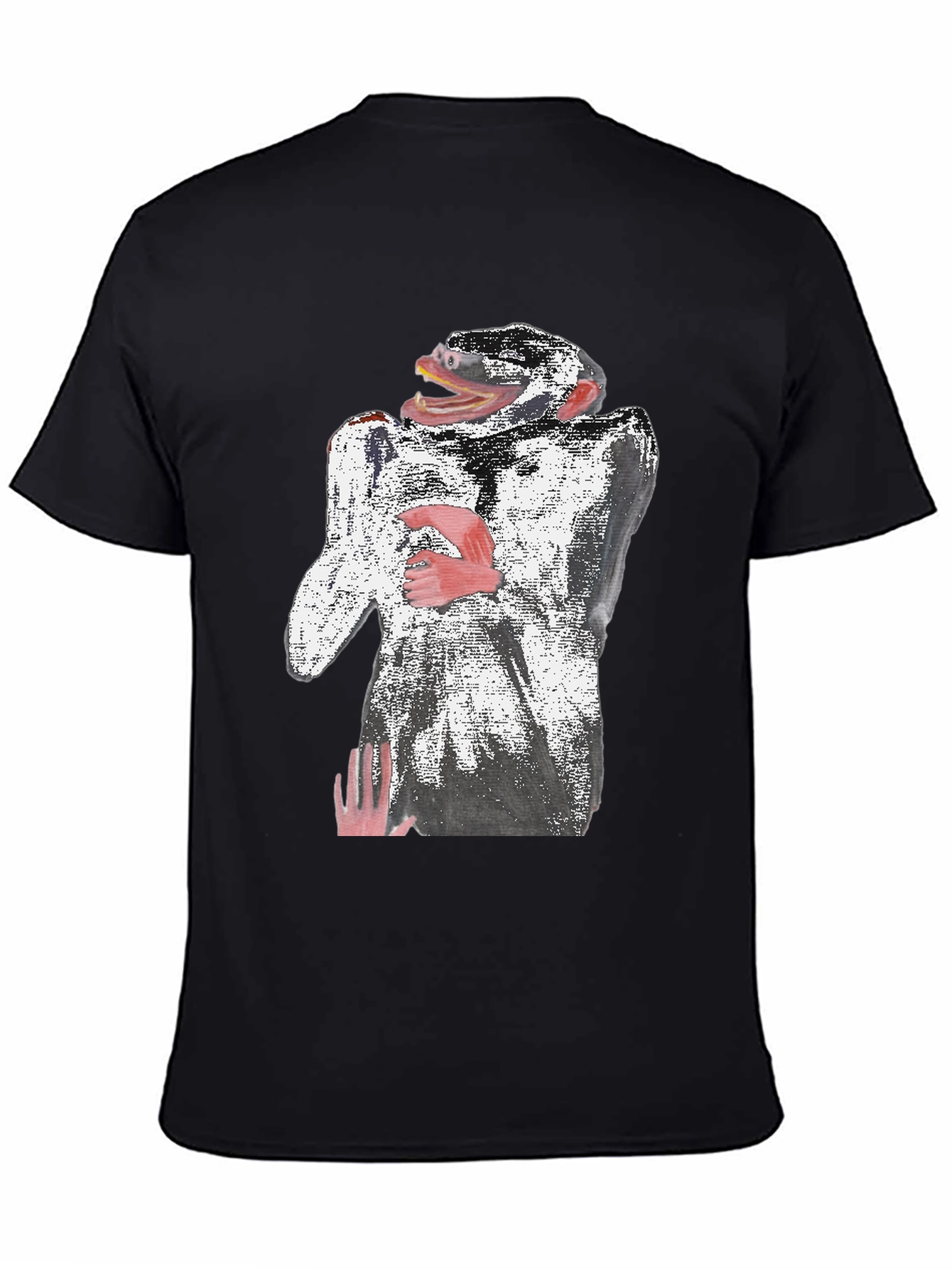 Abstract Monkey Graphic Tee - Black