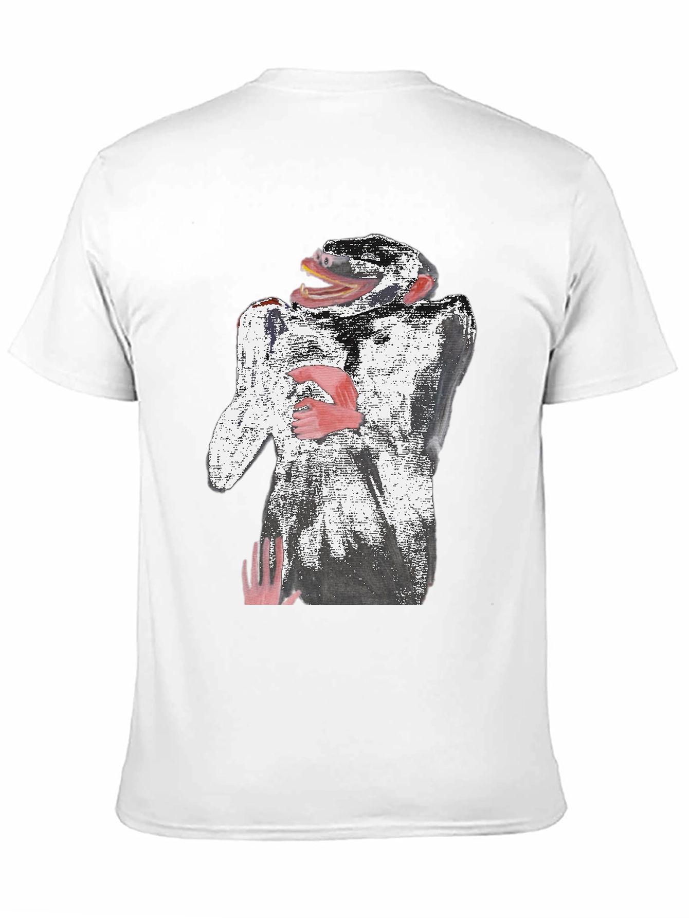 Abstract Monkey Graphic Tee - Black