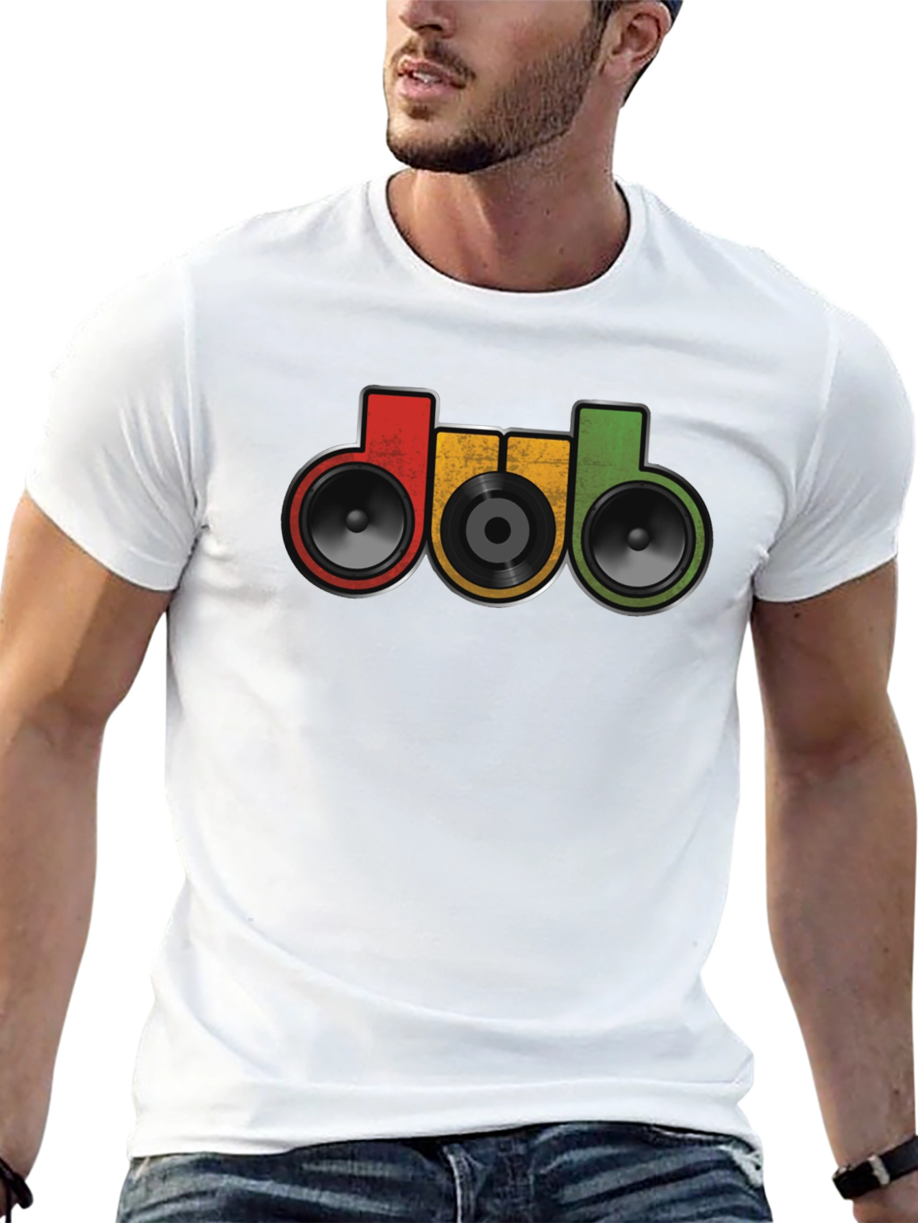 DUB Music Style T-Shirt - Retro Speakers Graphic Tee