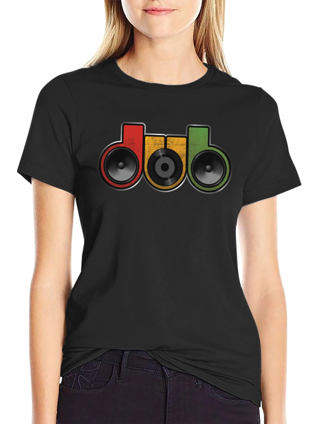 DUB Music Style T-Shirt - Retro Speakers Graphic Tee