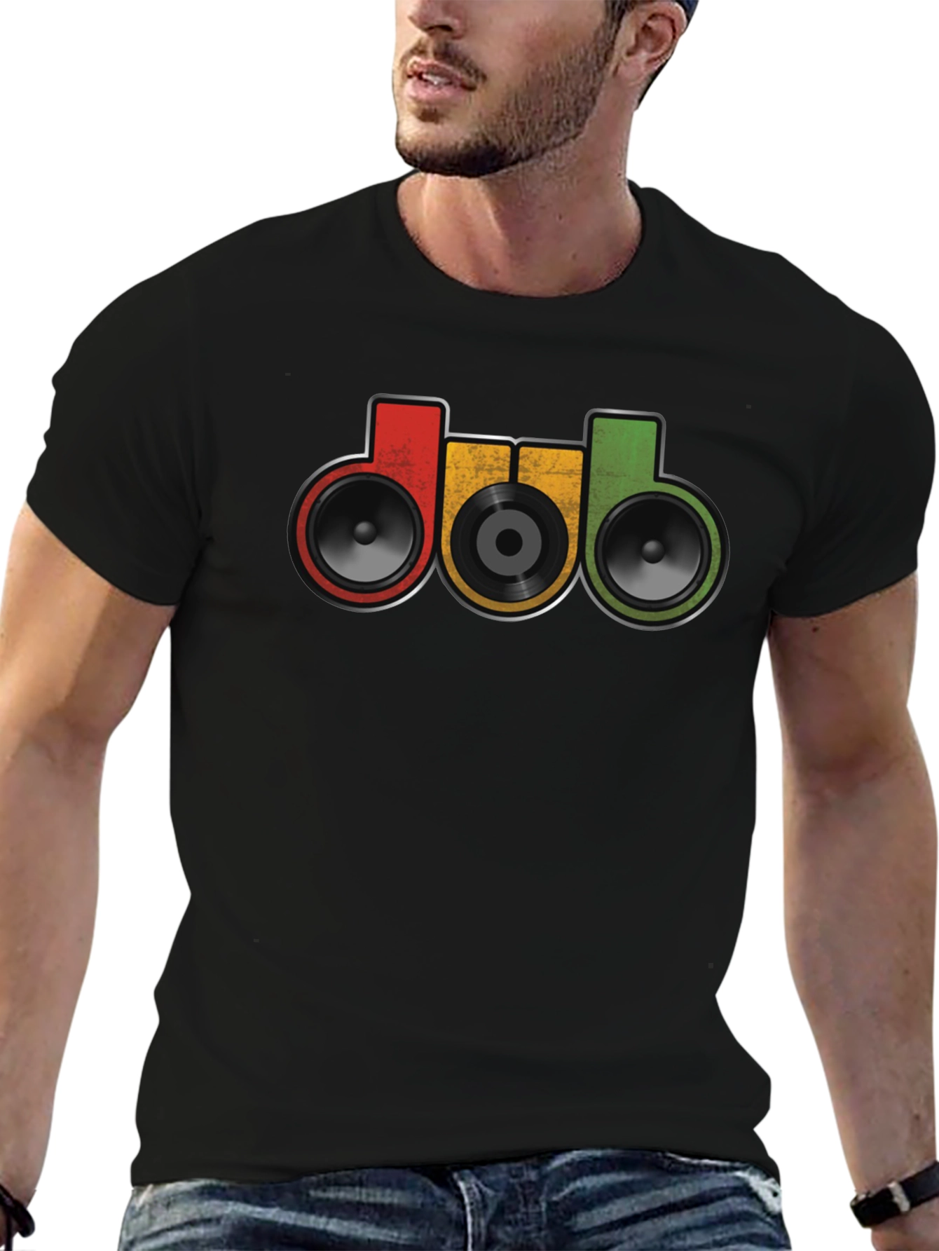 DUB Music Style T-Shirt - Retro Speakers Graphic Tee