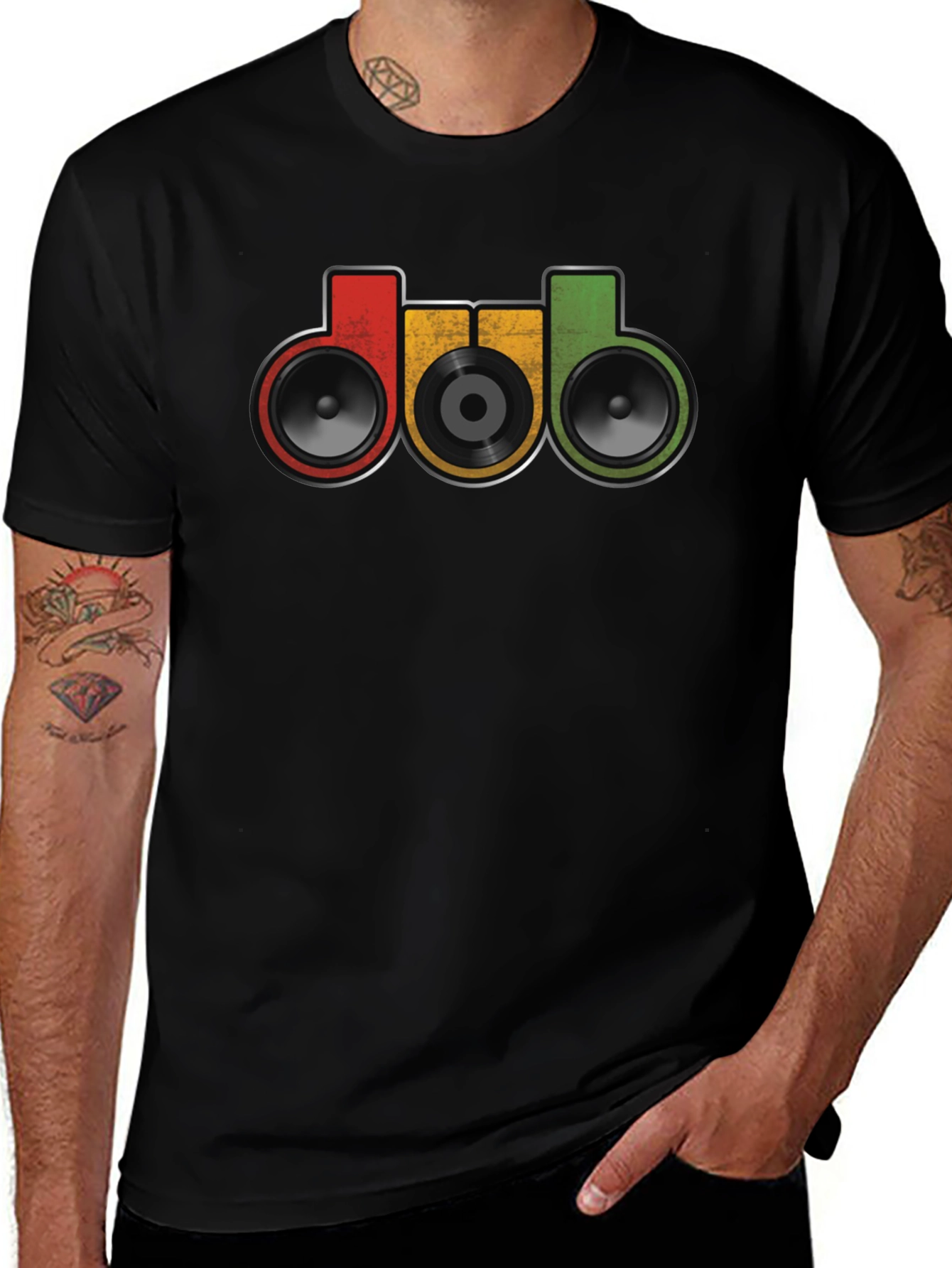DUB Music Style T-Shirt - Retro Speakers Graphic Tee