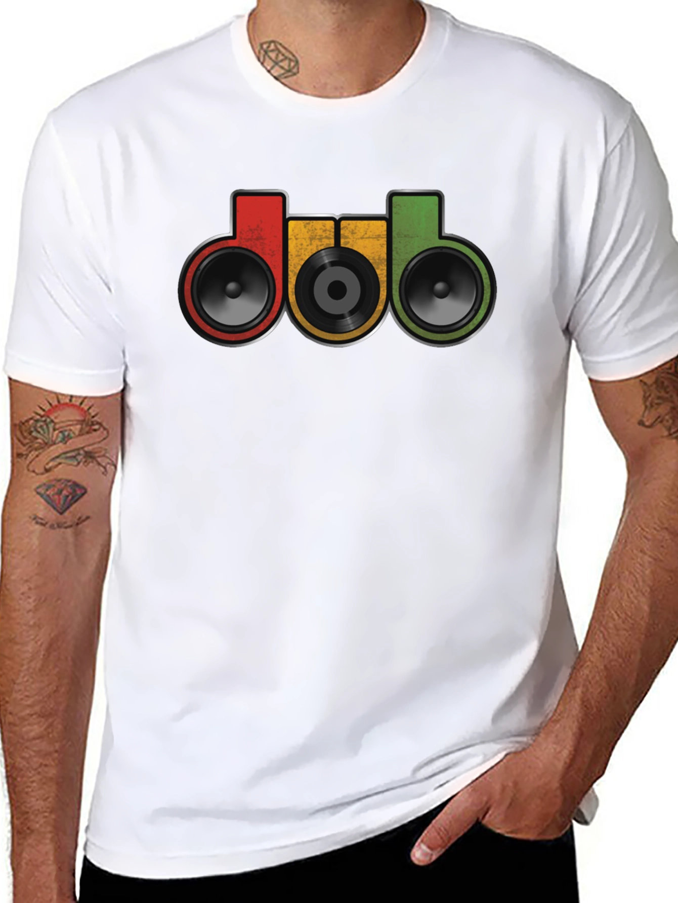 DUB Music Style T-Shirt - Retro Speakers Graphic Tee