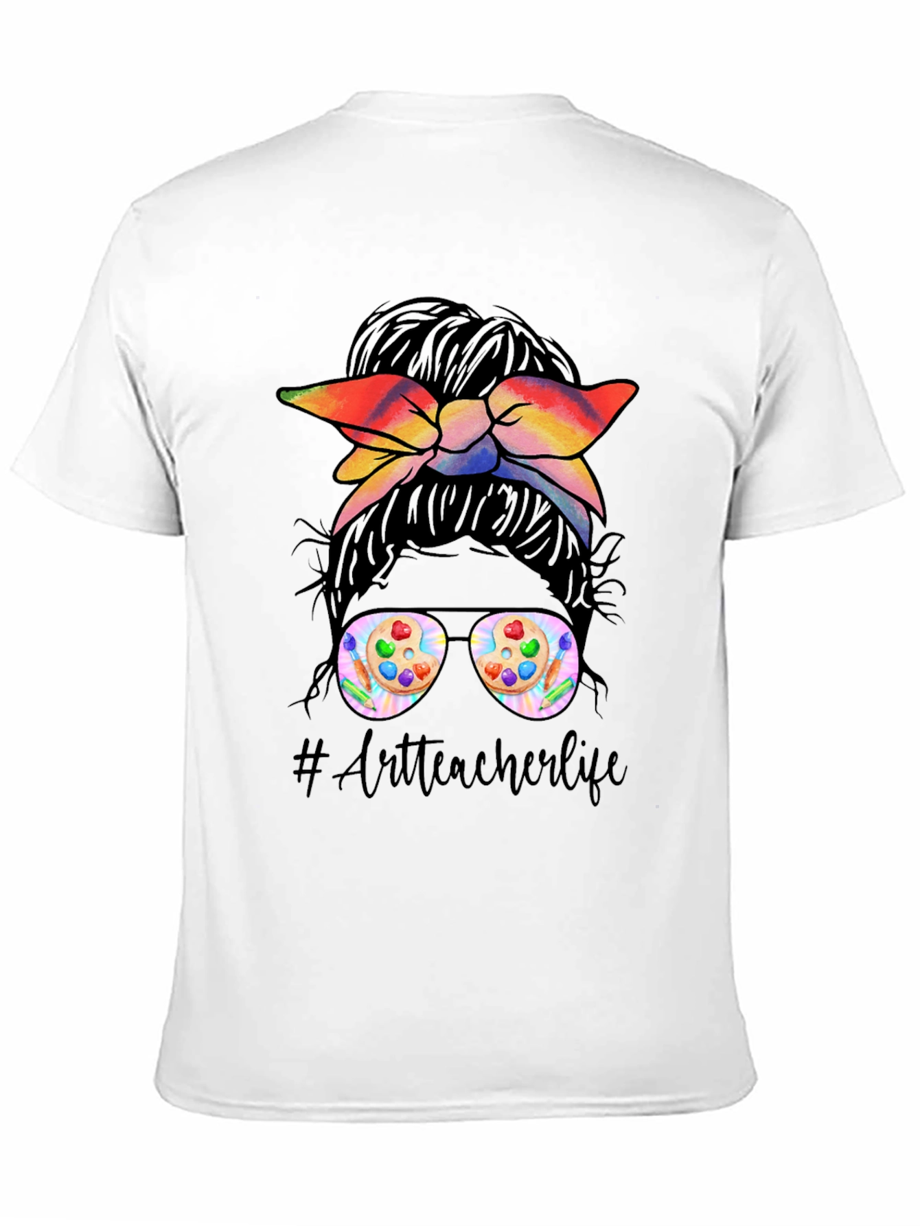 Art Teacher Messy Bun T-Shirt