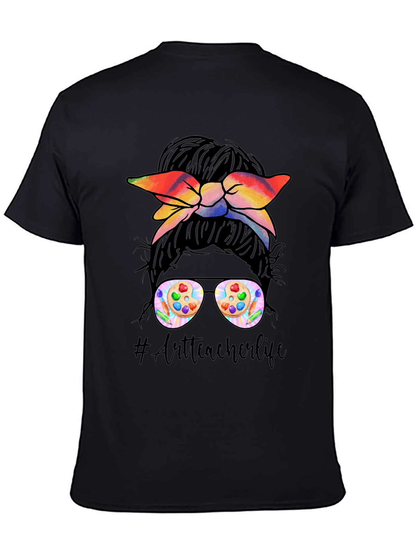 Art Teacher Messy Bun T-Shirt