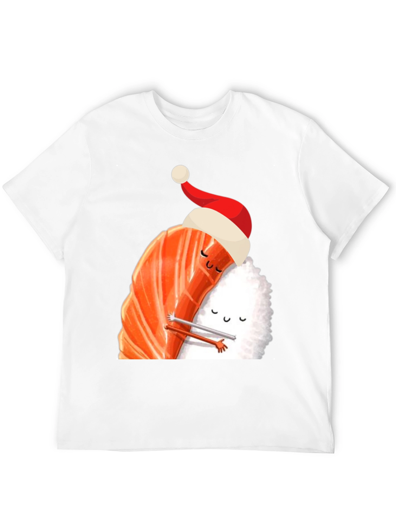 Sushi Christmas Hug Black T-Shirt