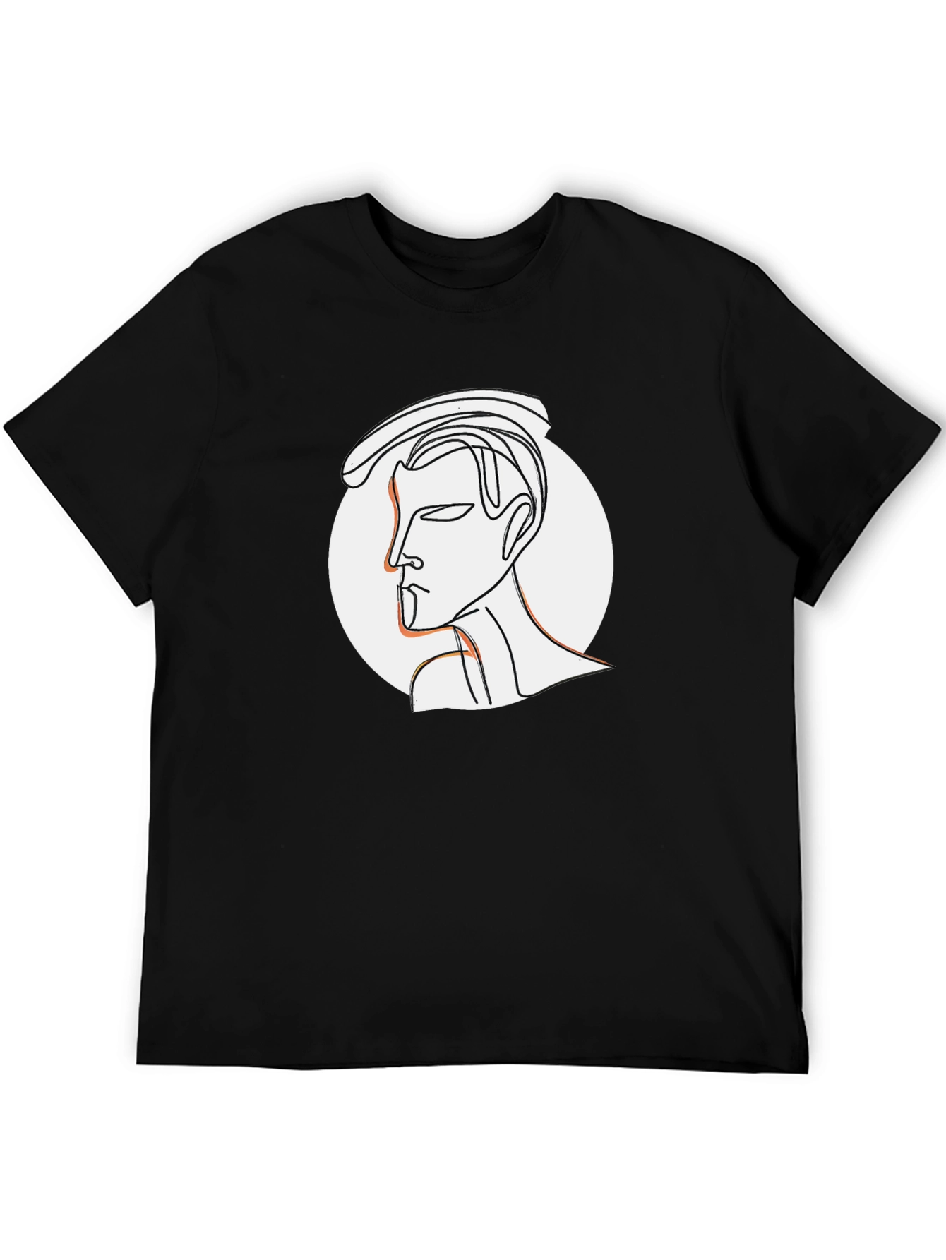 Abstract Line Art Graphic Tee - Stylish Black T-Shirt