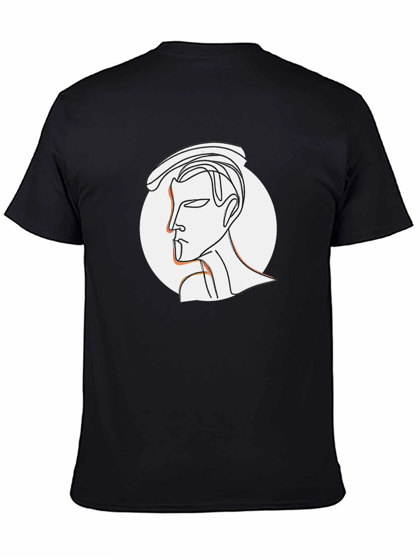 Abstract Line Art Graphic Tee - Stylish Black T-Shirt