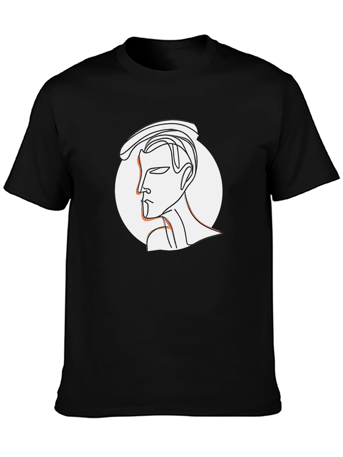 Abstract Line Art Graphic Tee - Stylish Black T-Shirt