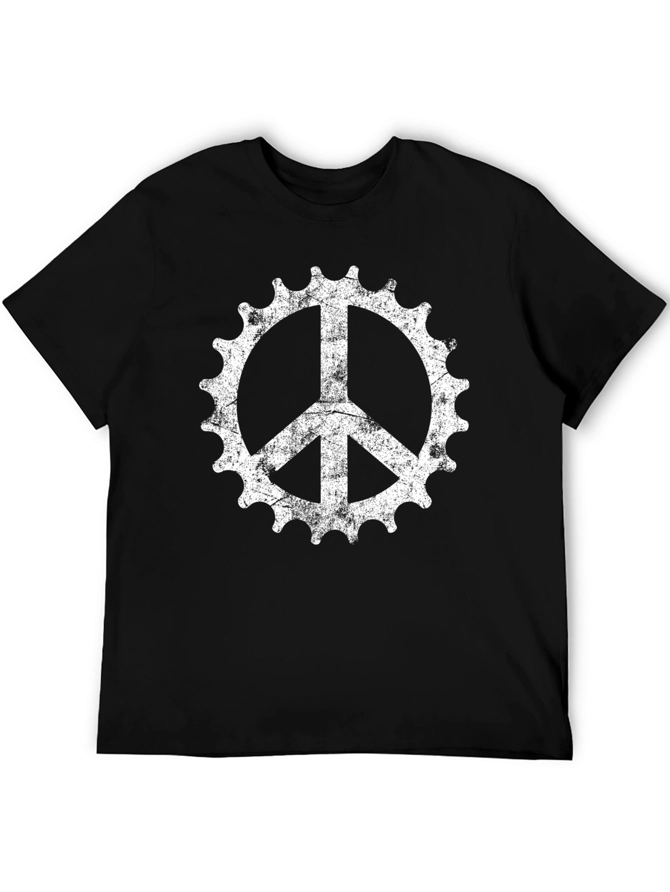 Bike Peace Sign Graphic Tee - Black